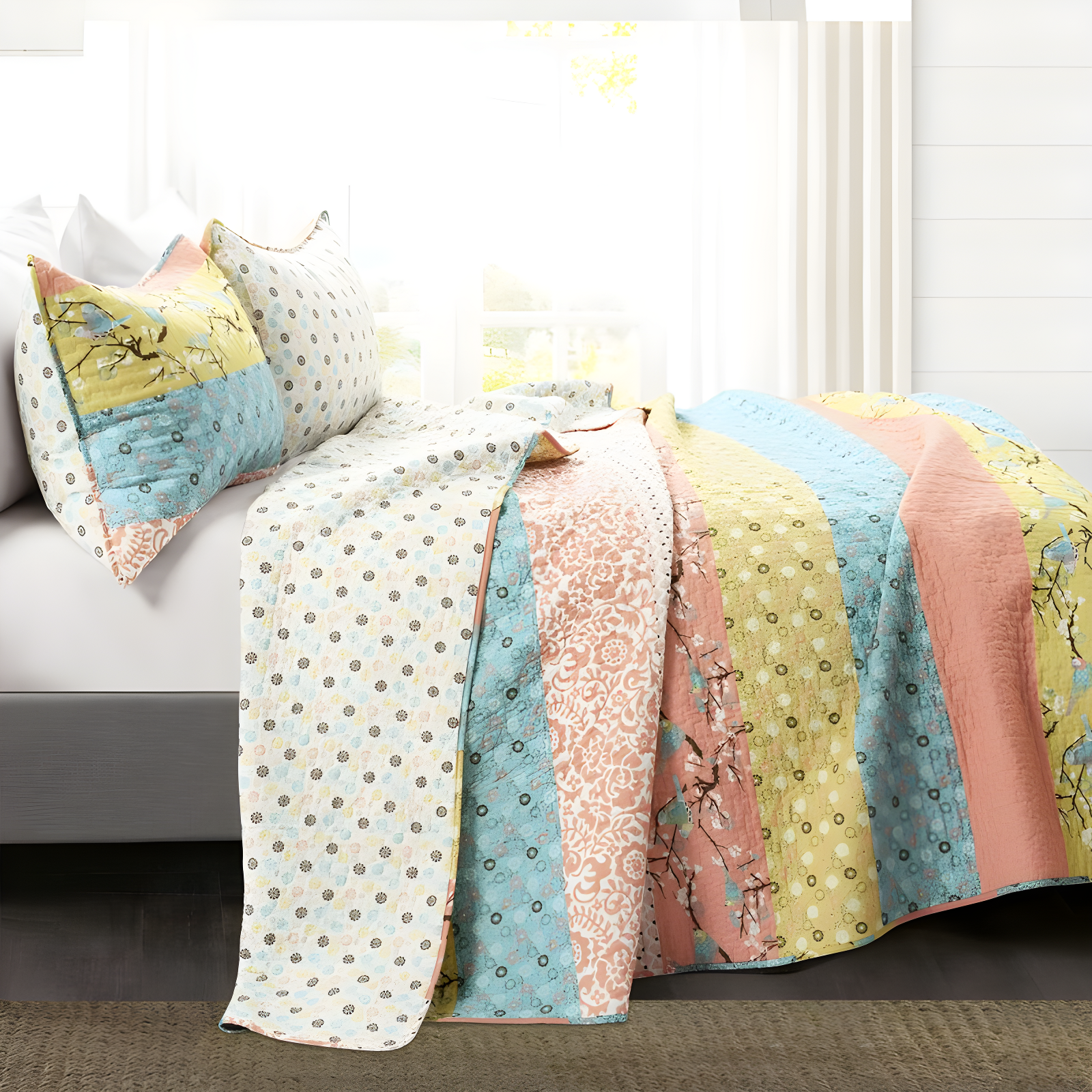 Royal Empire Cotton Reversible 3 Piece Quilt Set