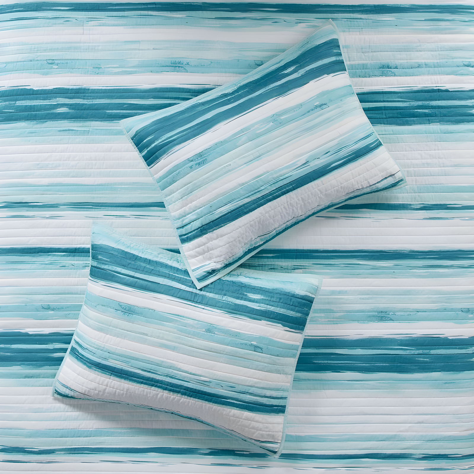 Marina 6 Piece Printed Quilt Set with Throw Pillows