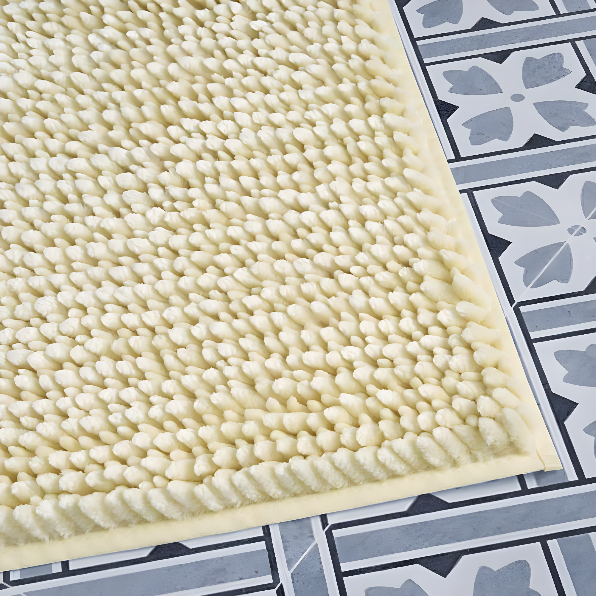 Laura Ashley Butter Chenille Bath Rug
