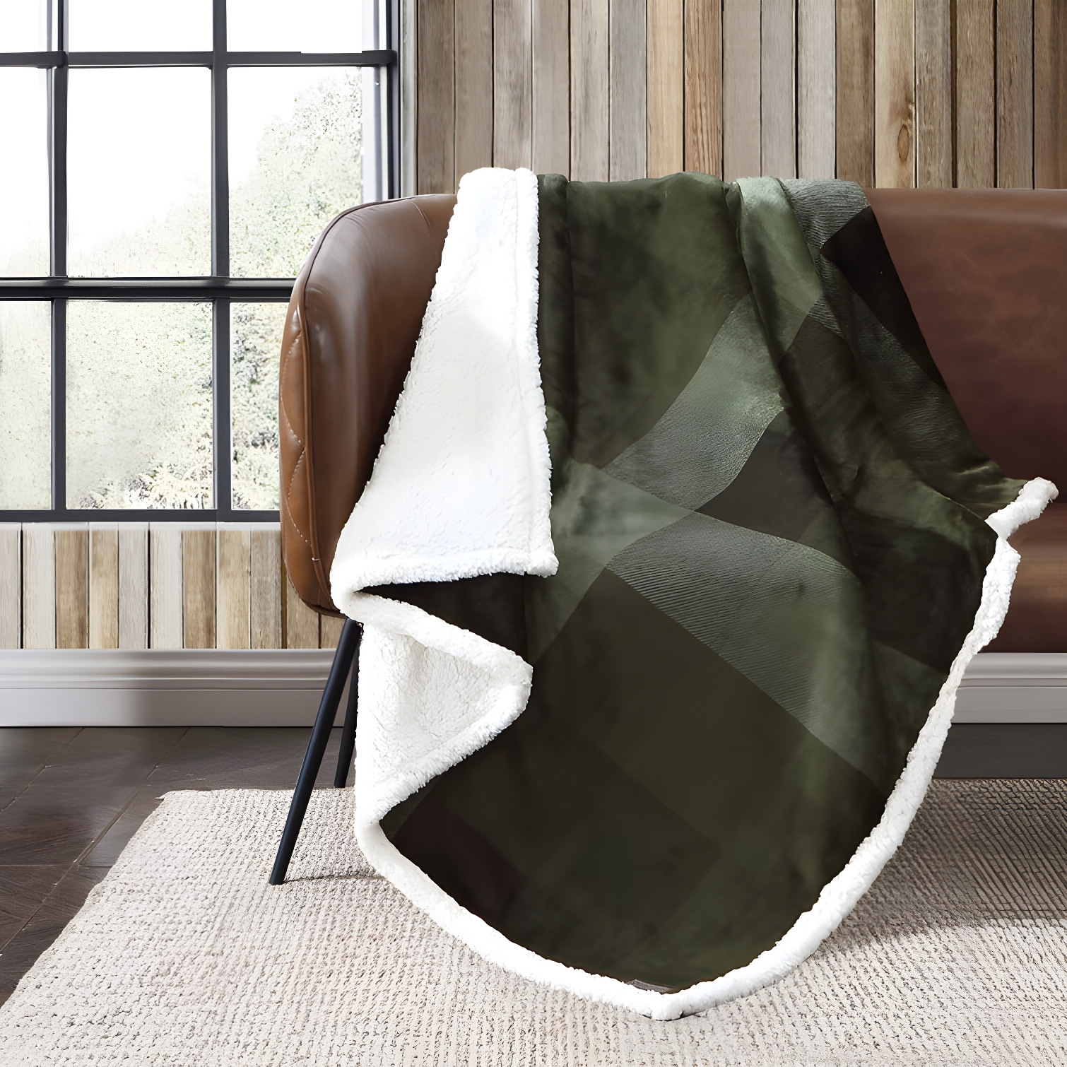 Eddie Bauer Eddie Bauer Plush Plaid Sherpa Reversible Blanket