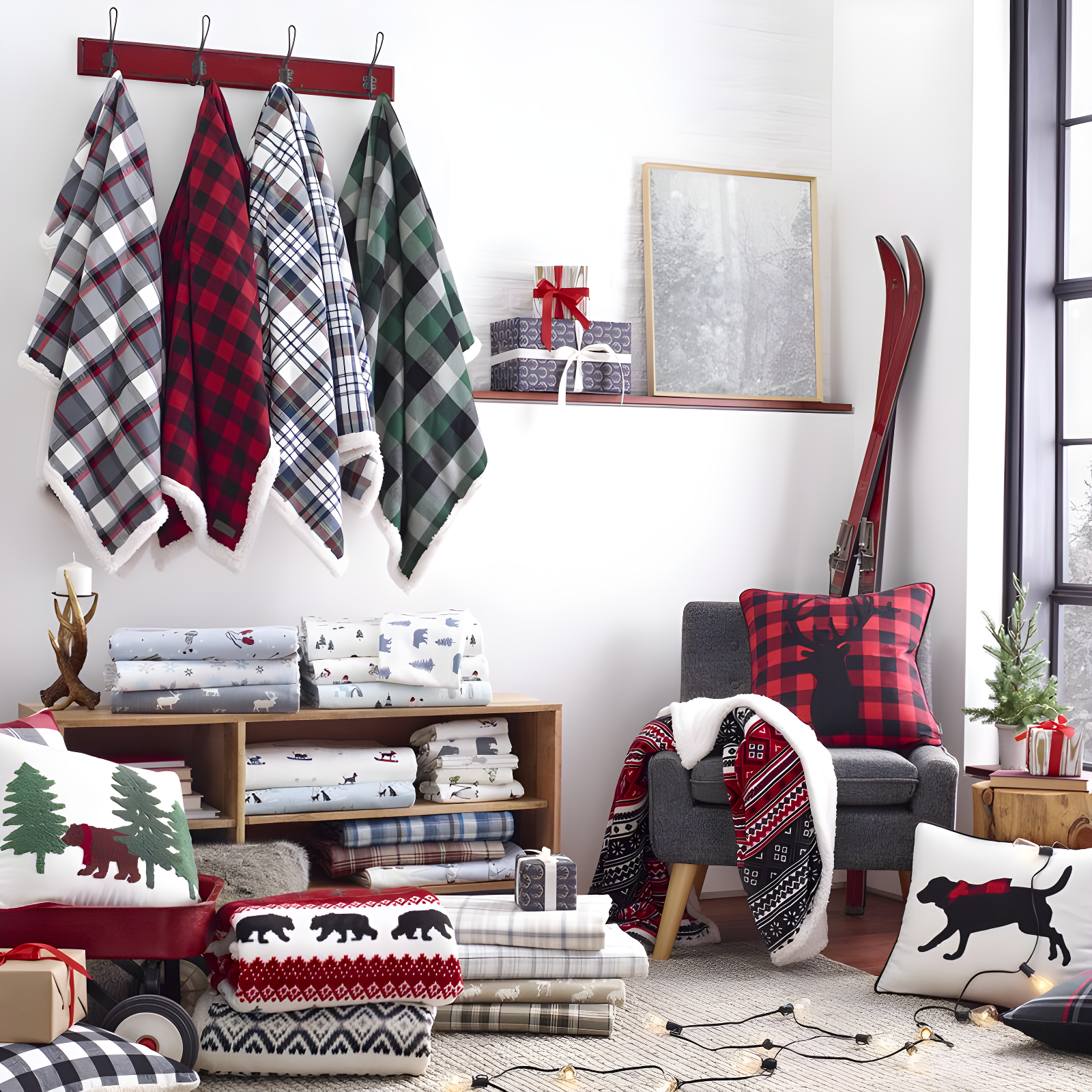 Eddie Bauer Eddie Bauer Plush Plaid Sherpa Reversible Blanket