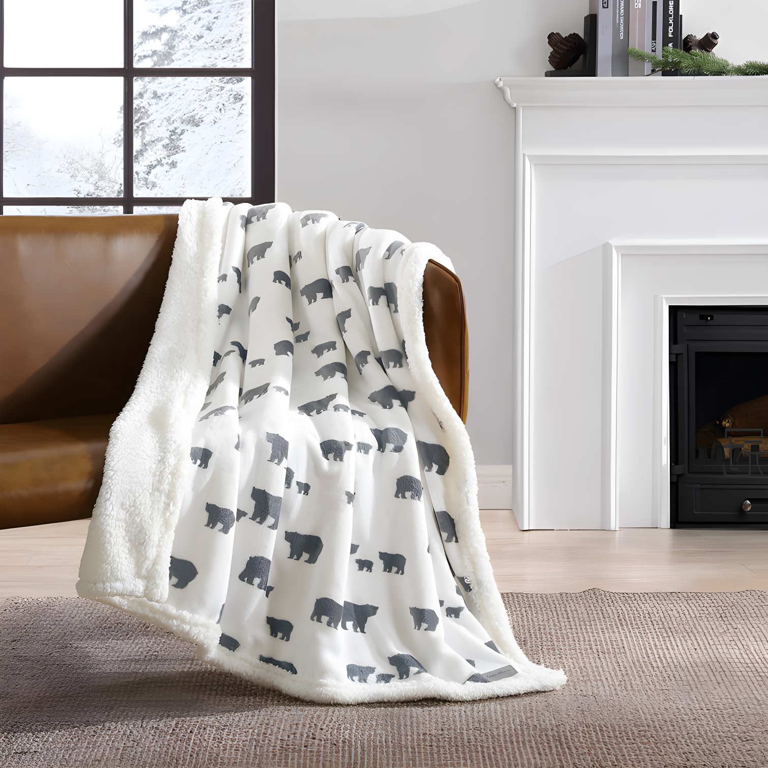 Eddie Bauer Eddie Bauer Plush Plaid Sherpa Reversible Blanket