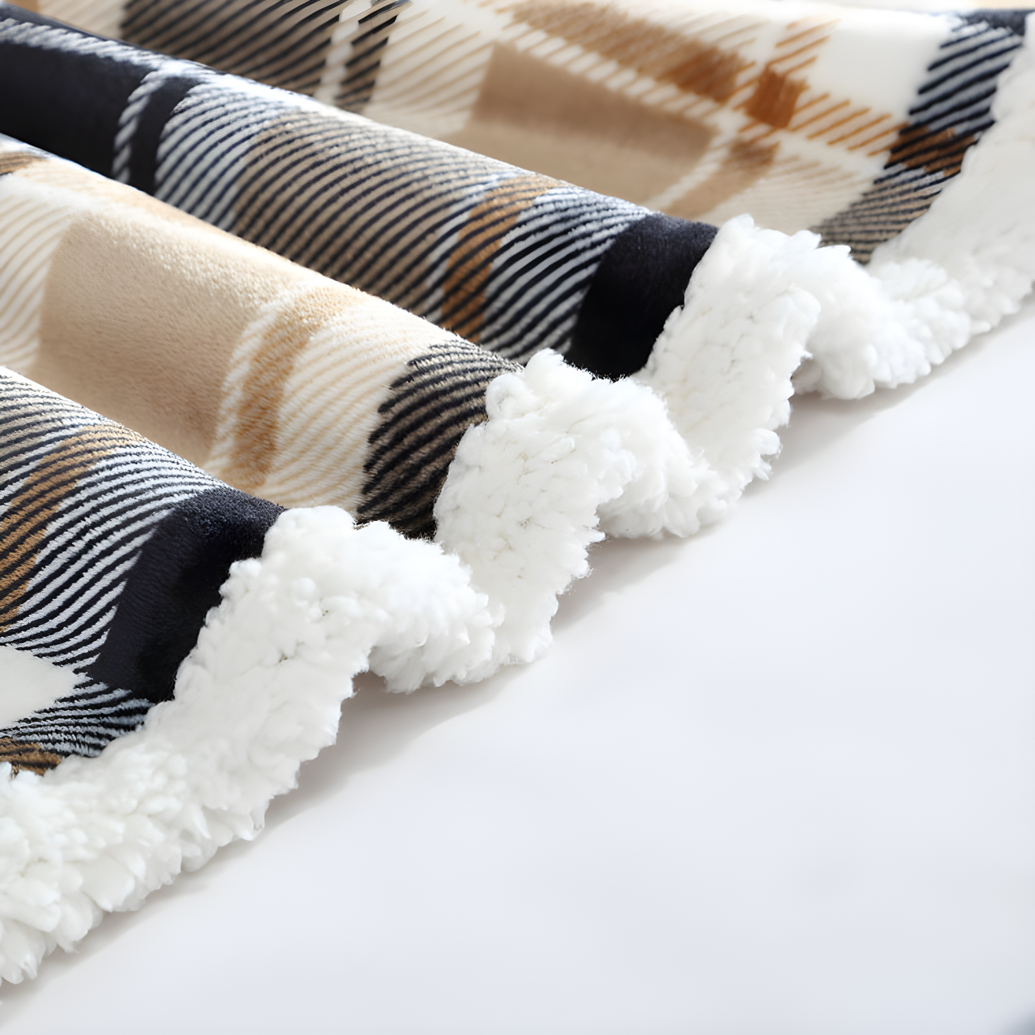 Eddie Bauer Eddie Bauer Plush Plaid Sherpa Reversible Blanket