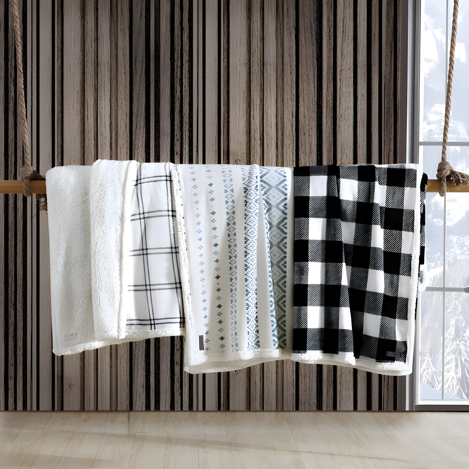 Eddie Bauer Eddie Bauer Plush Plaid Sherpa Reversible Blanket