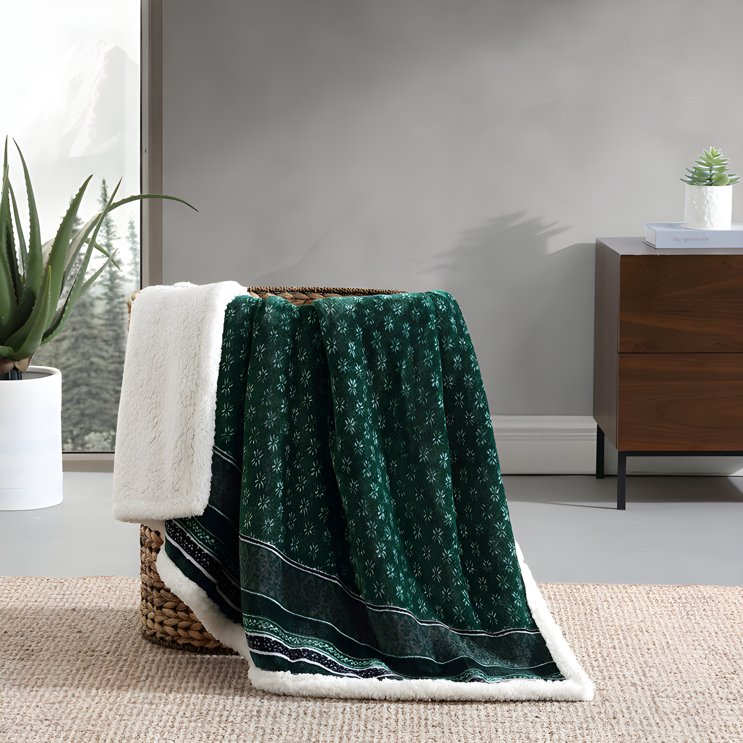 Eddie Bauer Eddie Bauer Plush Plaid Sherpa Reversible Blanket