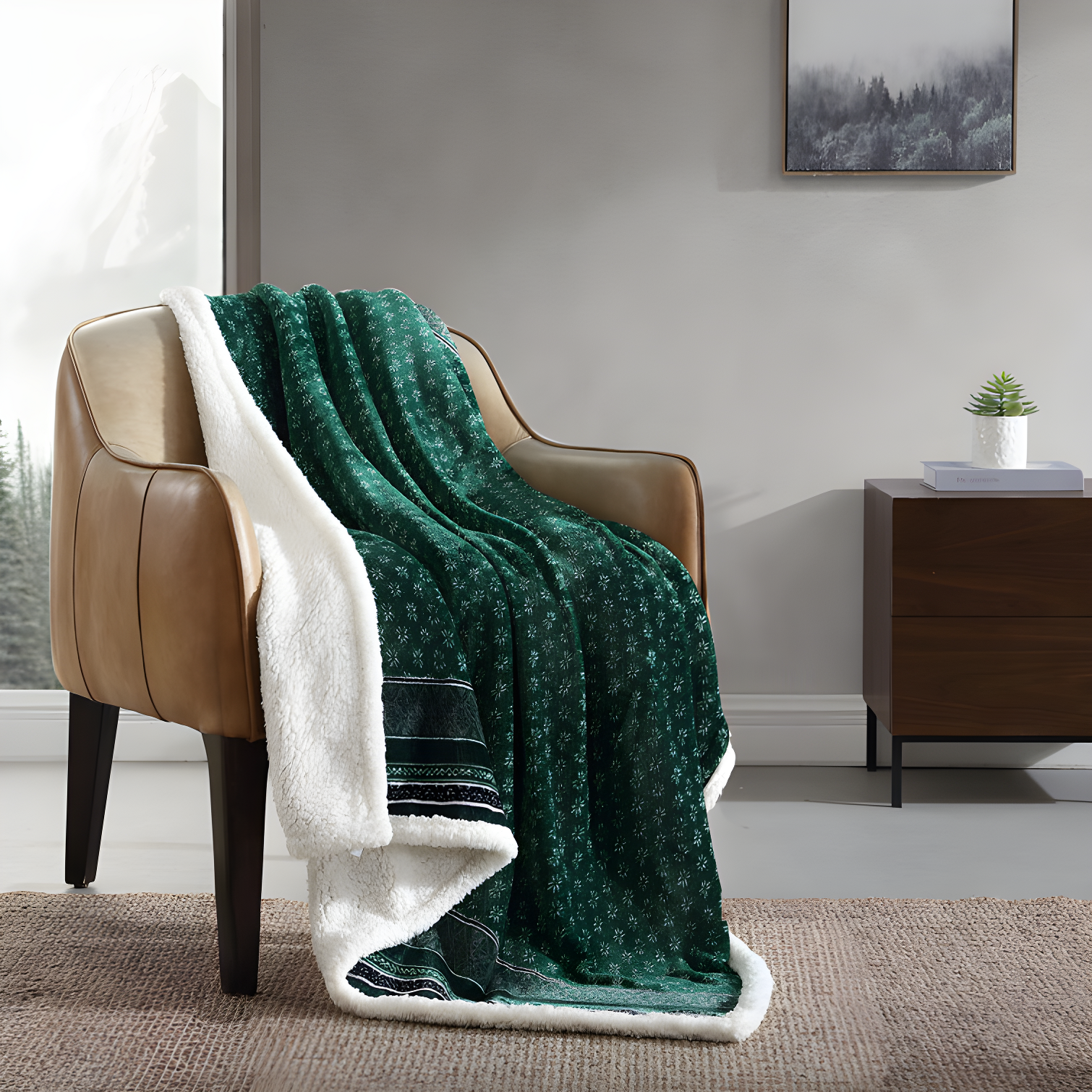 Eddie Bauer Eddie Bauer Plush Plaid Sherpa Reversible Blanket
