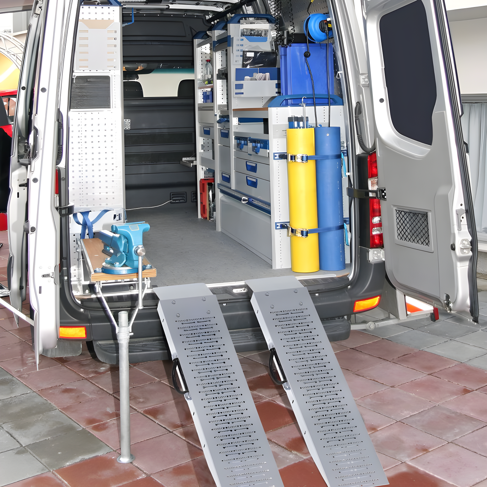 Fleming Supply Steel Loading Ramps Set – 8.5 x 35.5-in, Silver