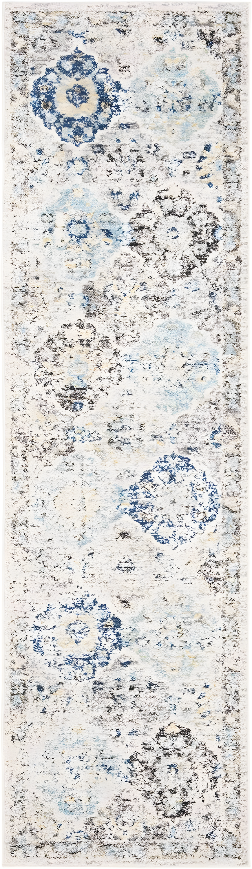 Madison MAD611 Power Loomed Indoor Runner Rug - Ivory/Aqua - 2'3"x6' - Safavieh