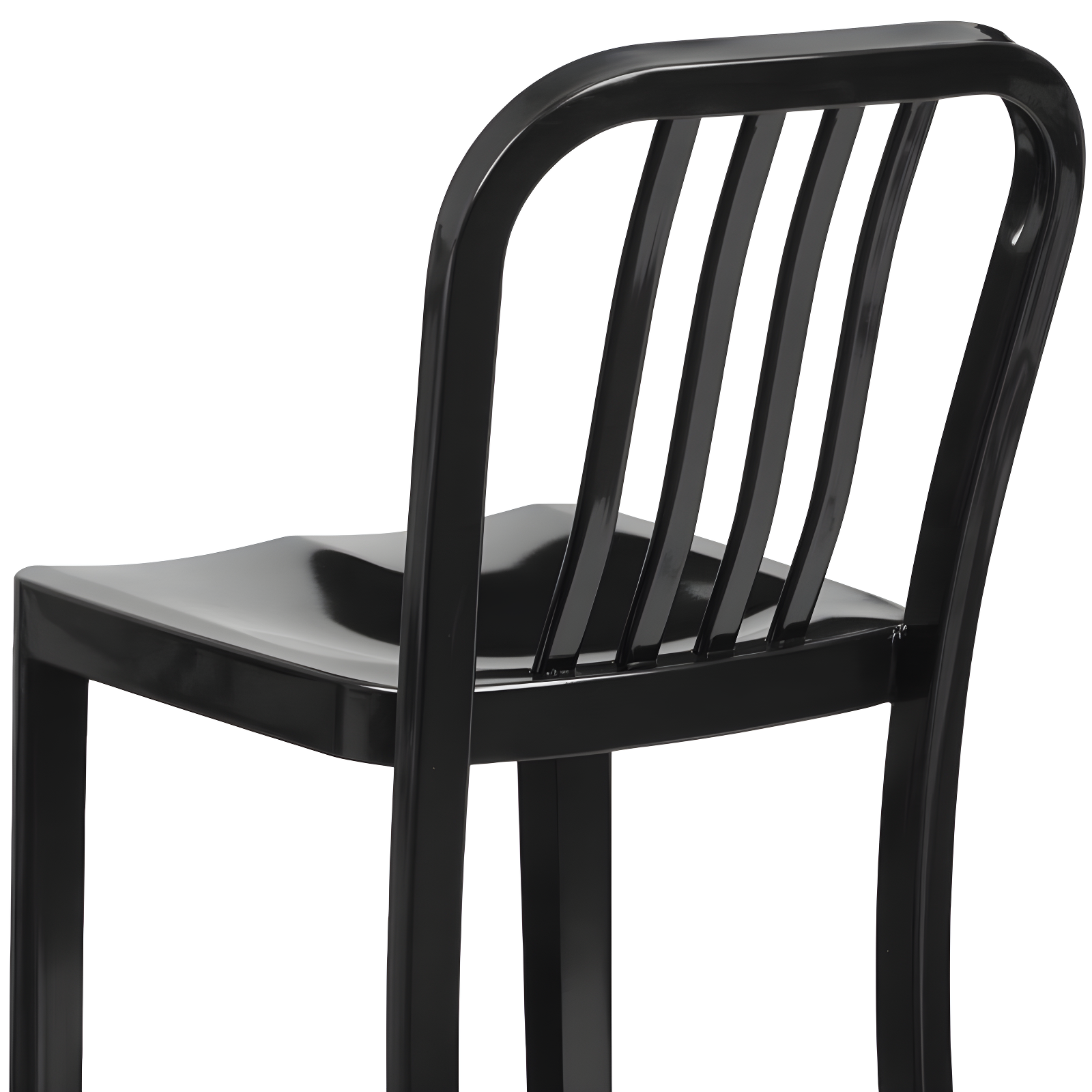 Flash Furniture Commercial Grade 30" High Black Metal Indoor-Outdoor Barstool with Vertical Slat Back