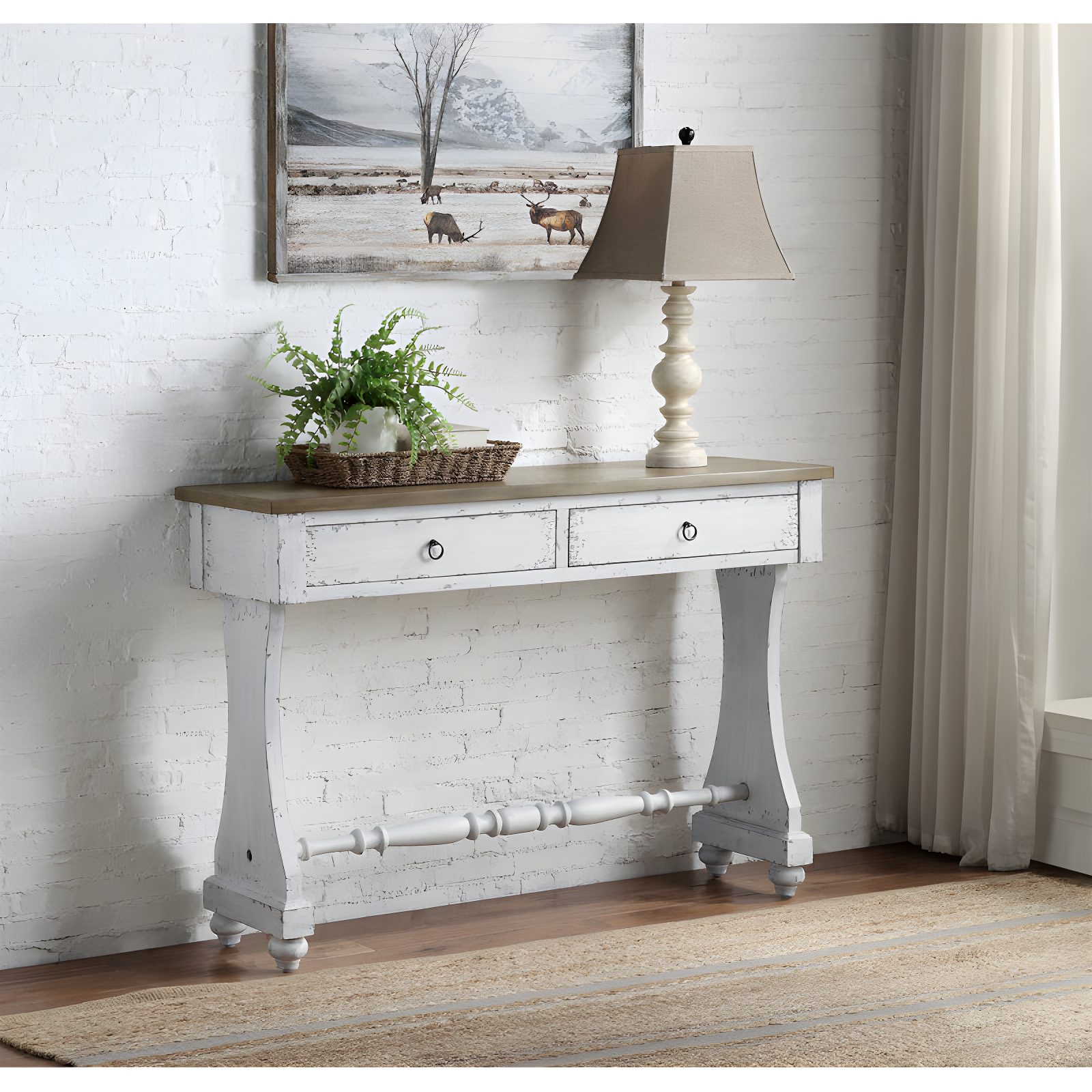 One Allium Way® Carminda console table, entryway table, foyer table with 2 drawers