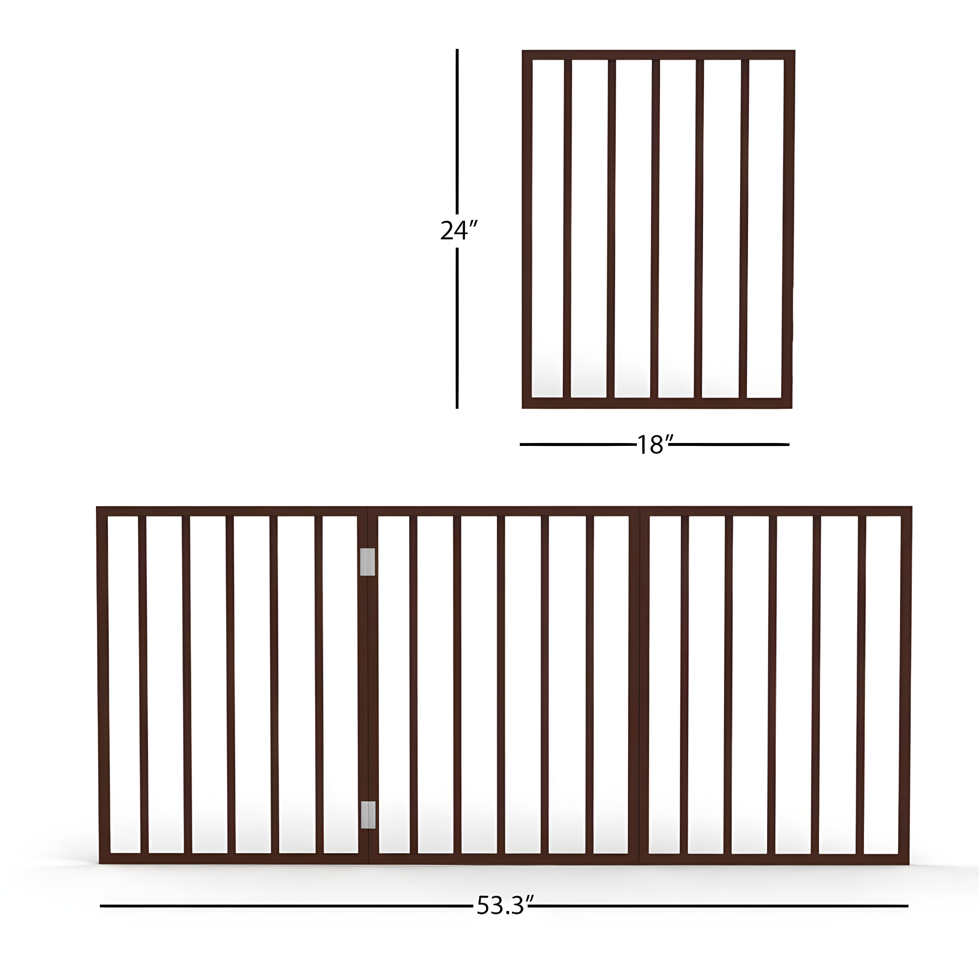 Pet Adobe Foldable Wooden Pet Gate – Dark Brown