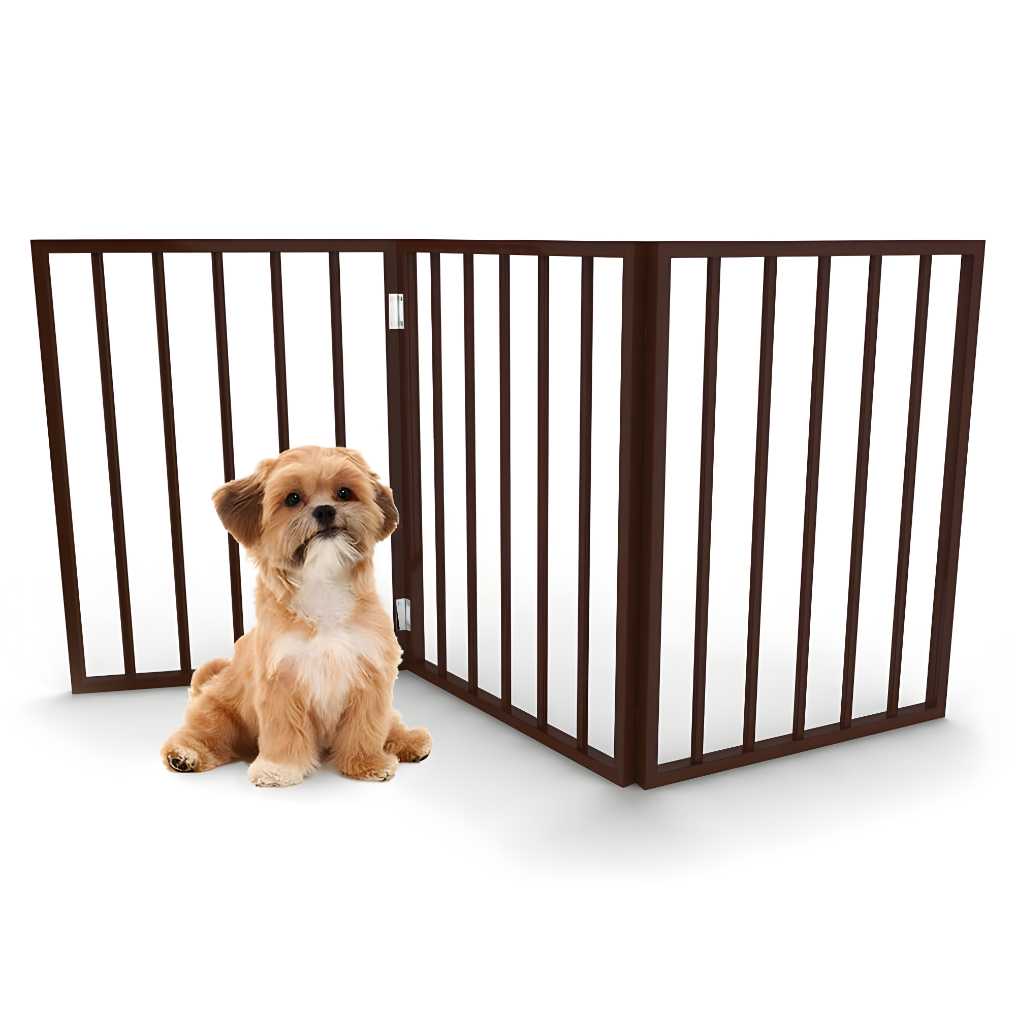 Pet Adobe Foldable Wooden Pet Gate – Dark Brown