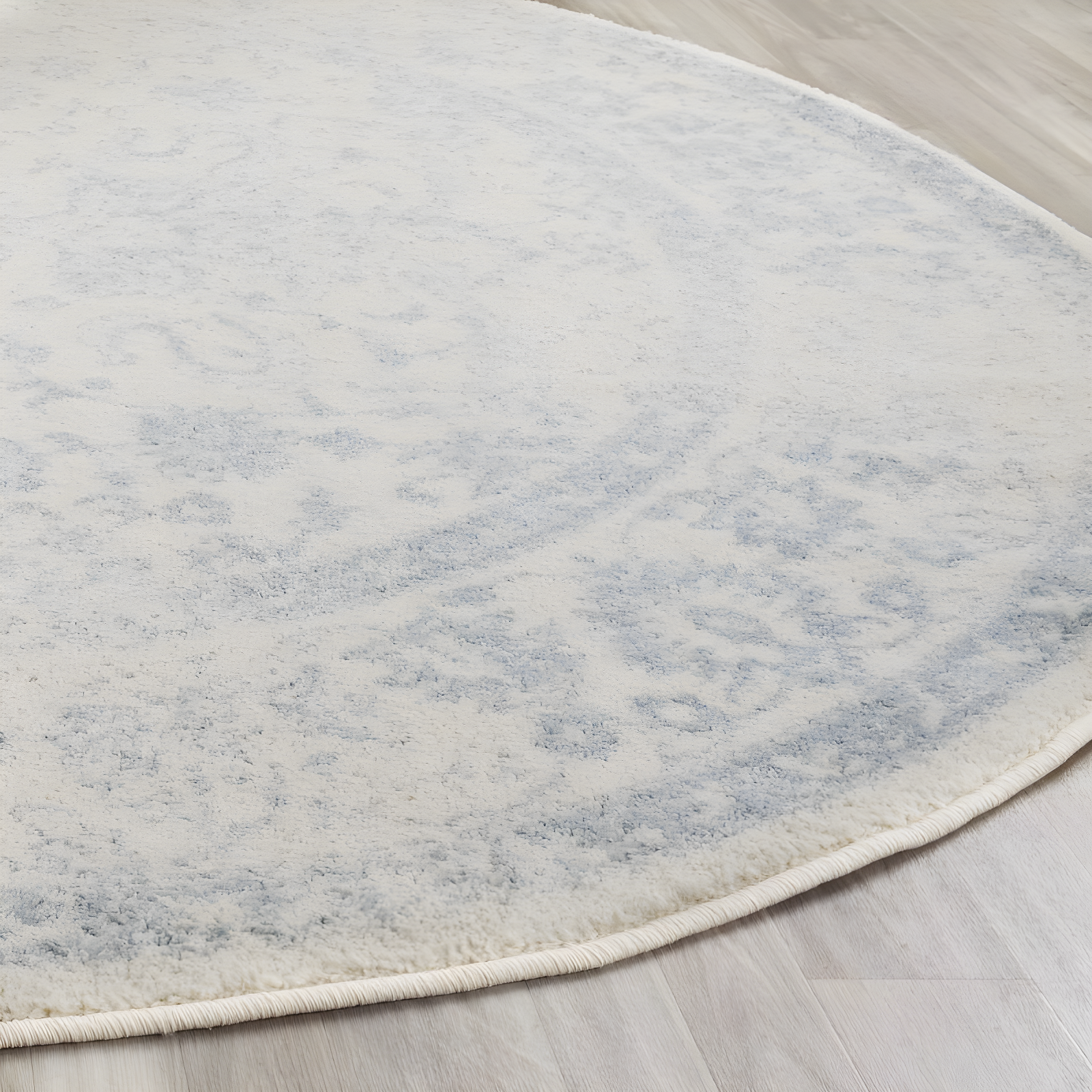 Adirondack ADR109 Machine Made Indoor Area Rug - Ivory/Slate - 8' Round - Safavieh