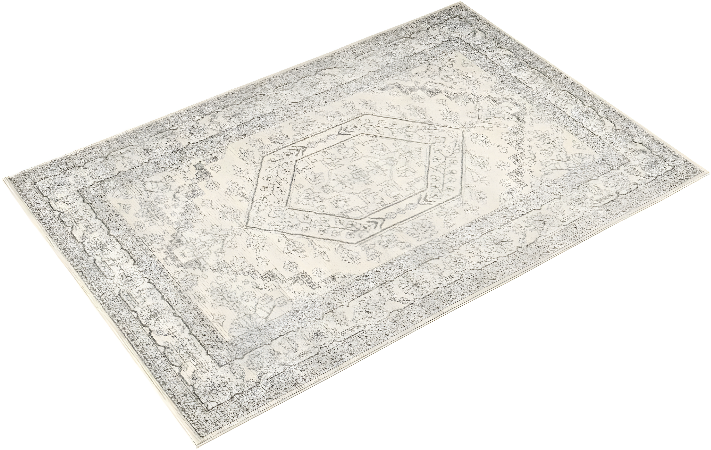 Adirondack ADR108 Power Loomed Area Rug - Ivory/Silver - 5'1"x7'6" - Safavieh.