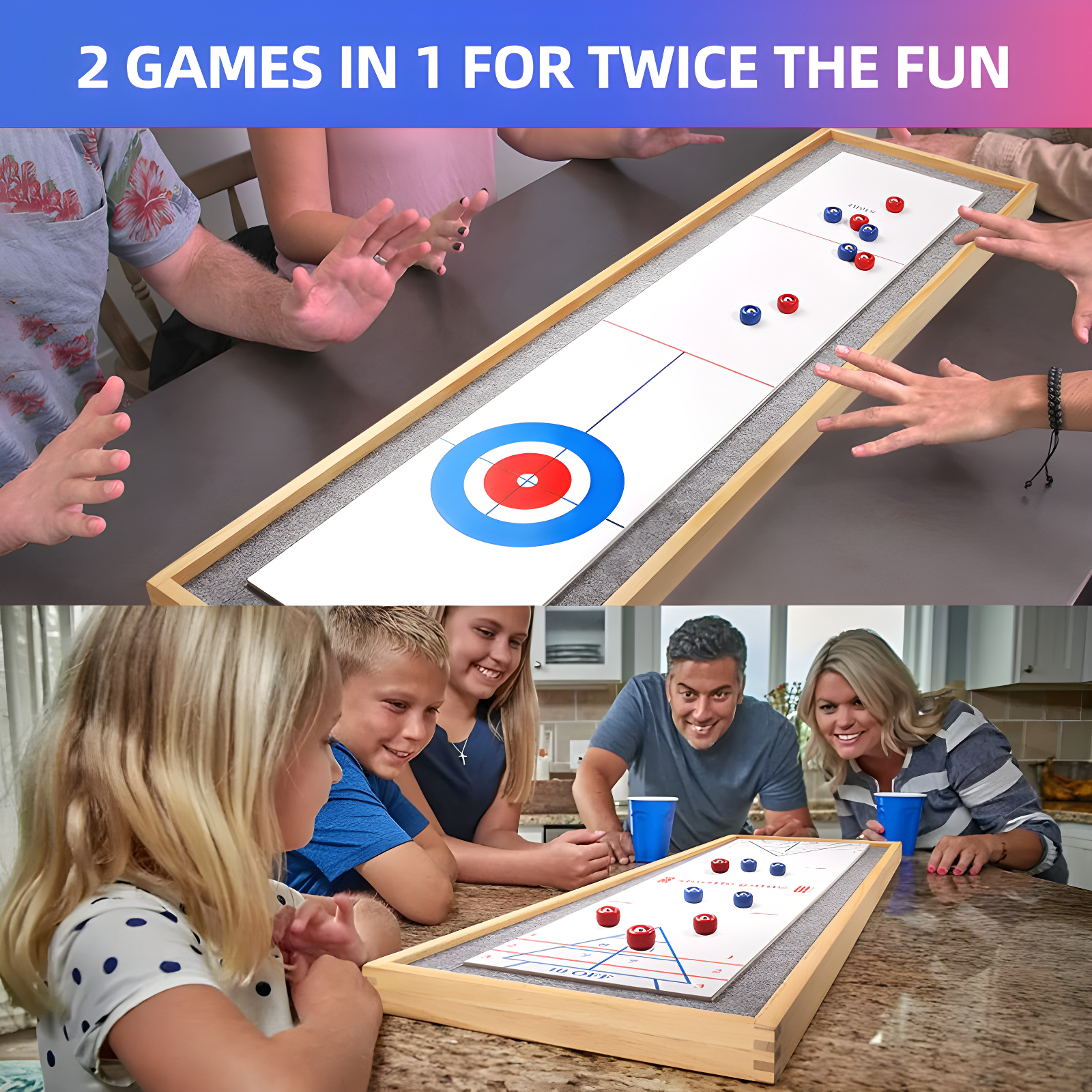 GSE Games & Sports Expert GSE Games & Sports Expert 2 Player Wood Shuffleboard