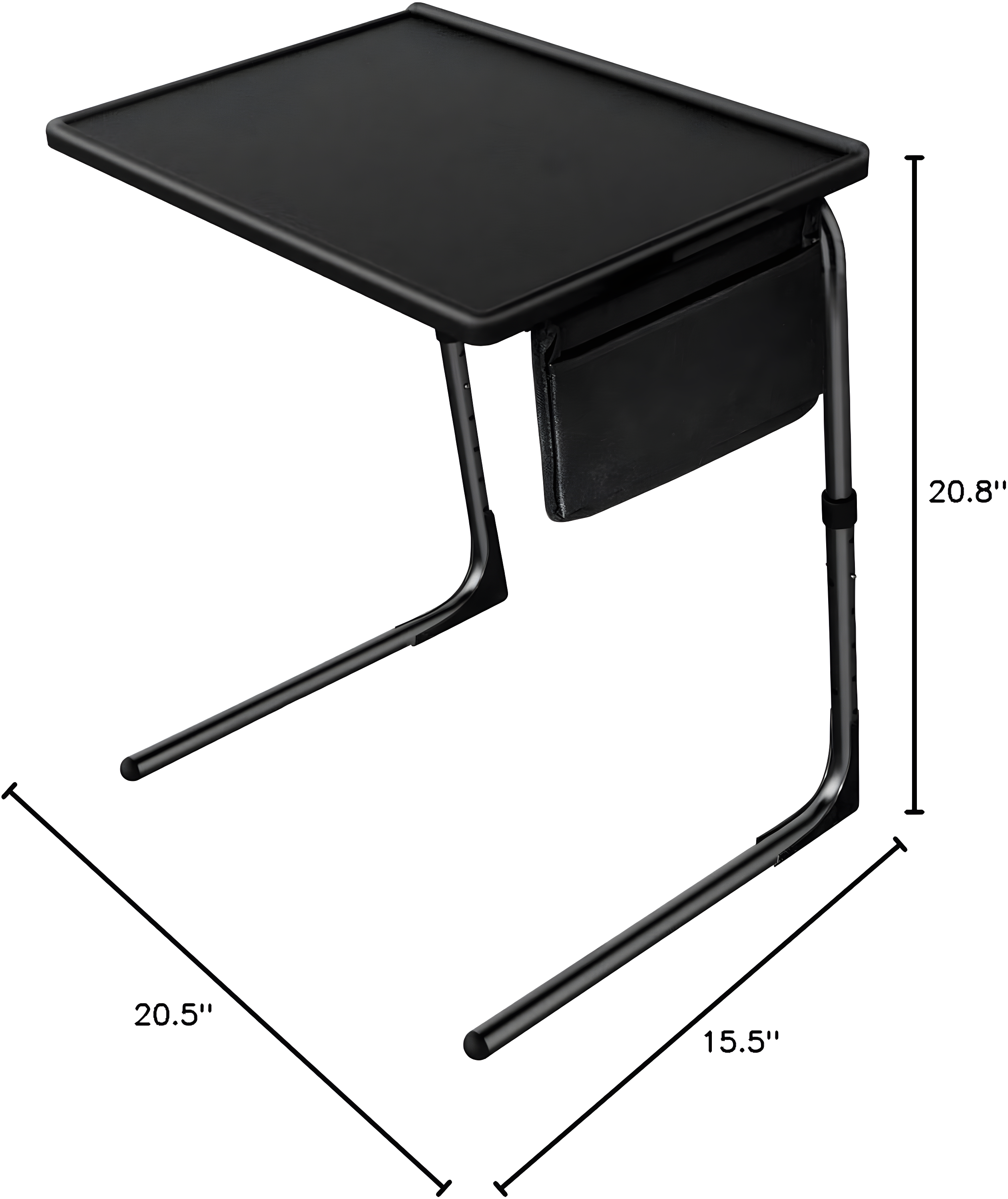 Totnz TV Tray Table, Folding TV Dinner Table Comfortable Folding Table with 3 Tilt Angle Adjustments for Eating Snack Food, Stowaway Laptop Stand,Black