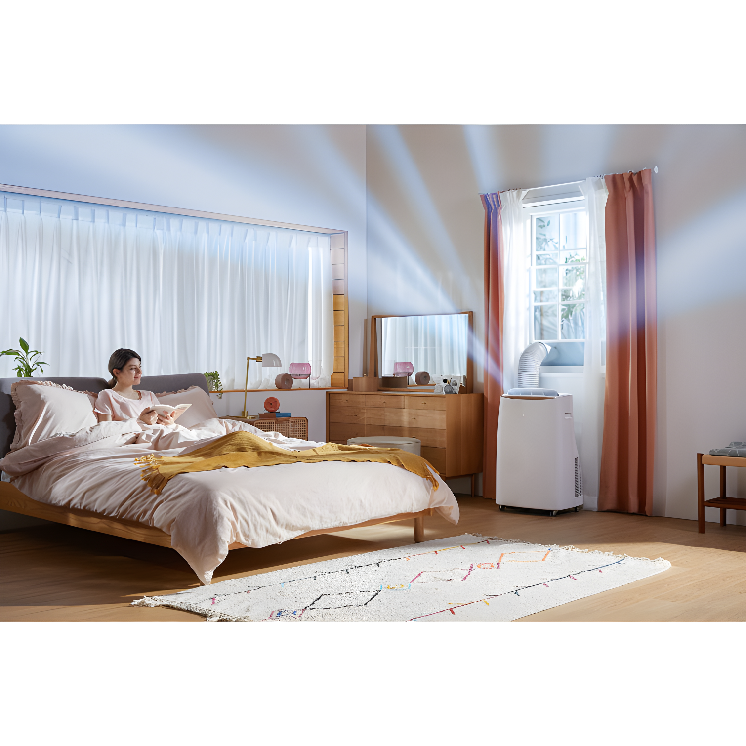 115V Dual Inverter Portable Air Conditioner with Wi-Fi Control in White for Rooms up to 450 Sq. Ft.