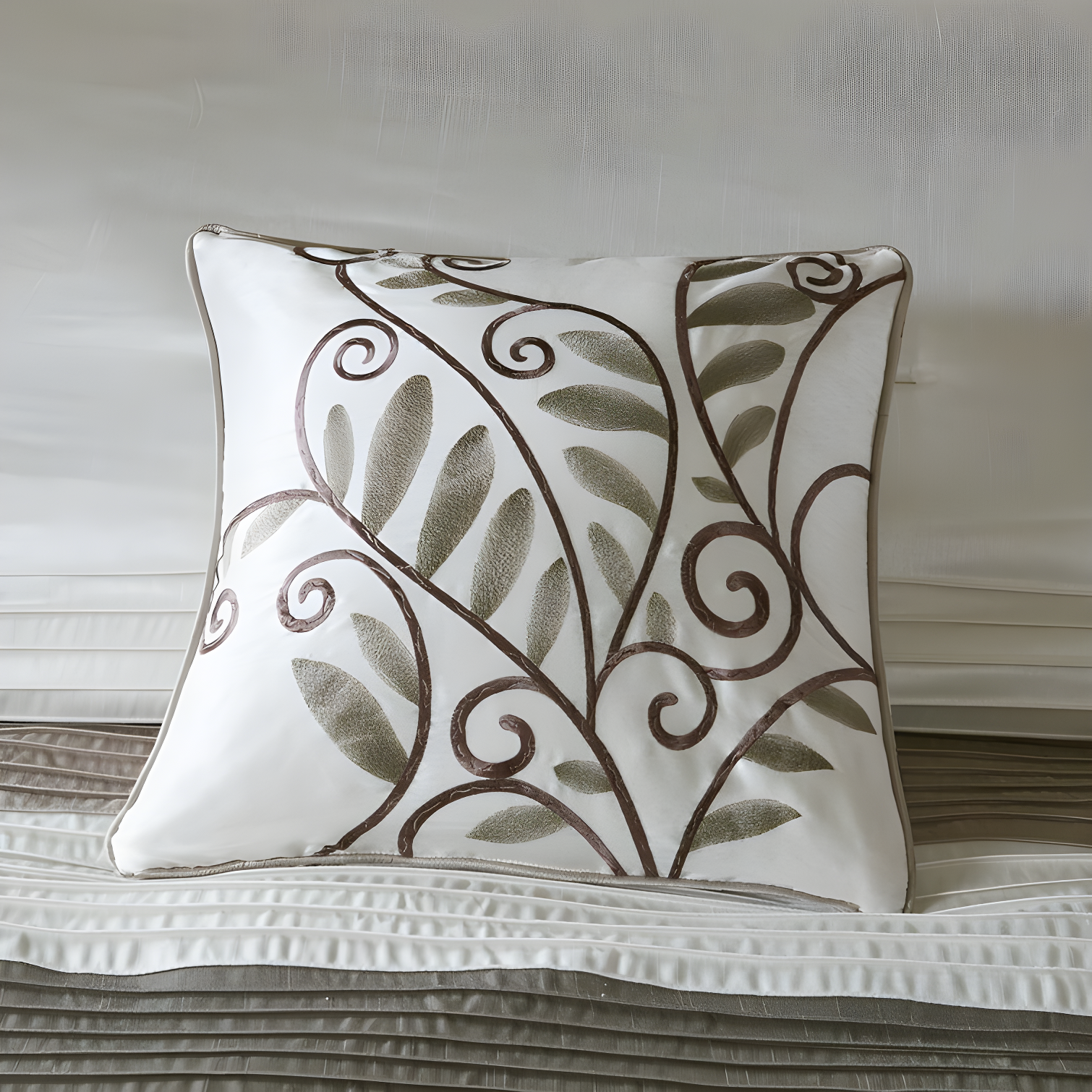 Madison Park Amherst 7 Piece Striped and Pleated Comforter Set