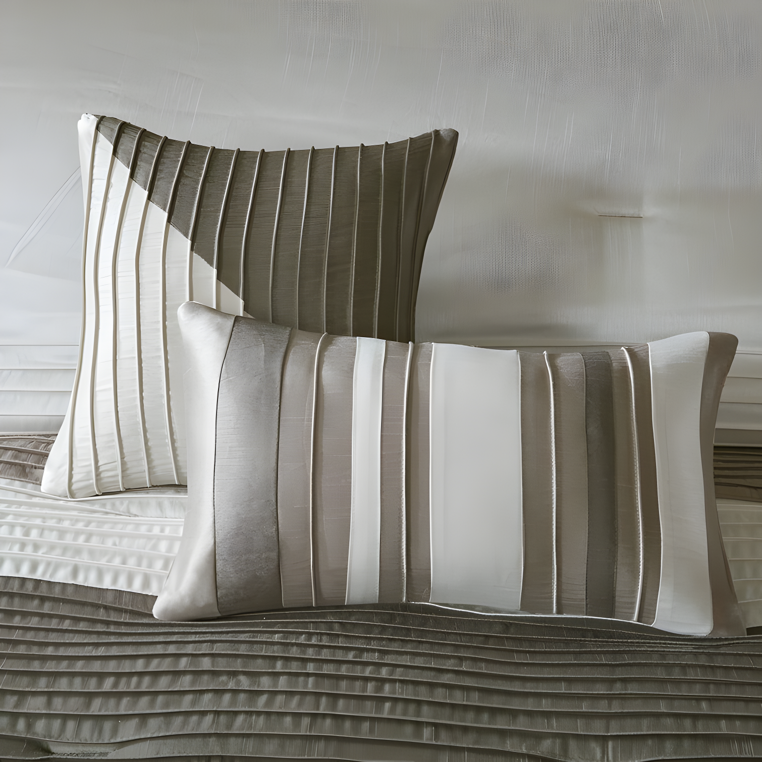 Madison Park Amherst 7 Piece Striped and Pleated Comforter Set