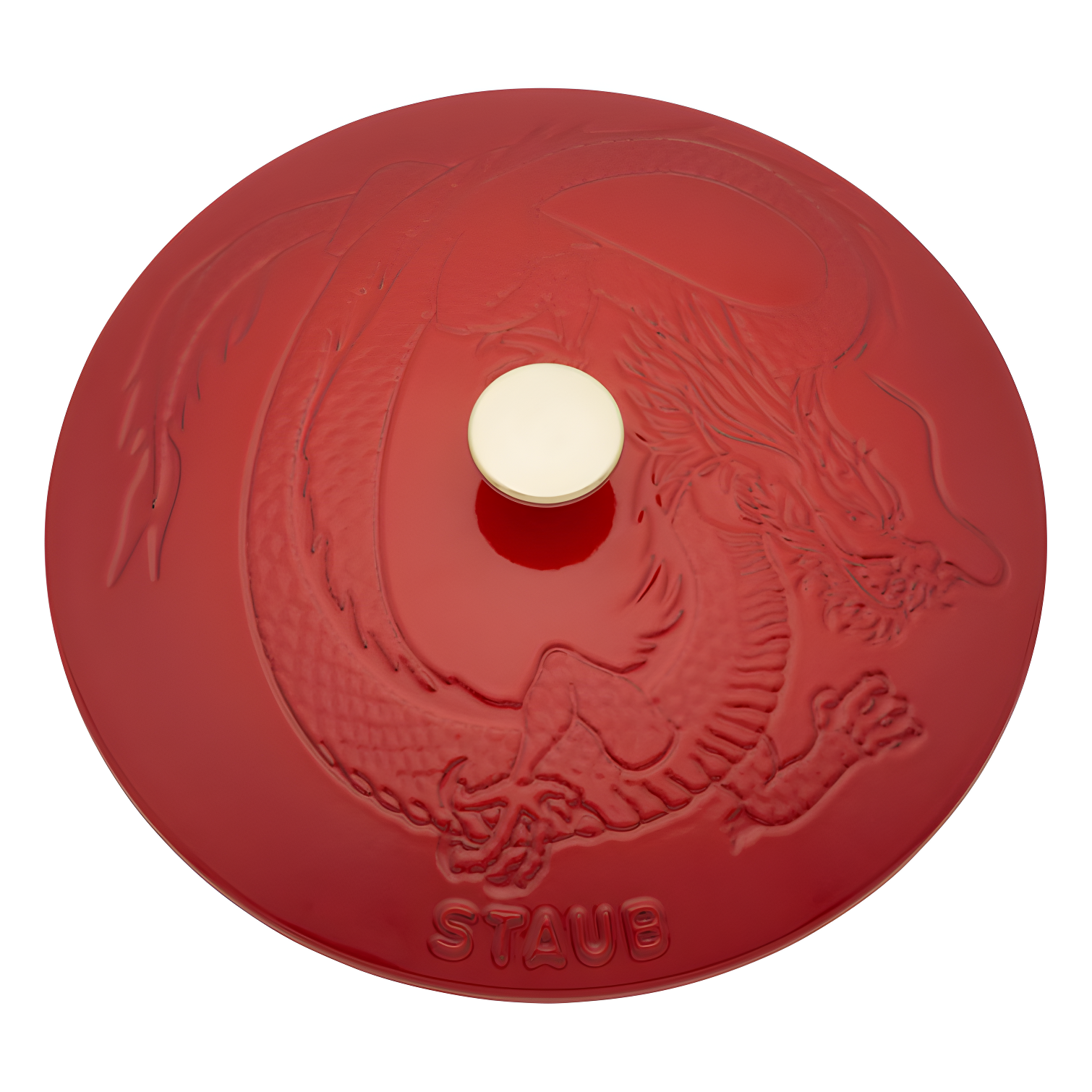 Staub ® 2.5-Qt. Cherry Cast Iron Saute Pan with Dragon Lid