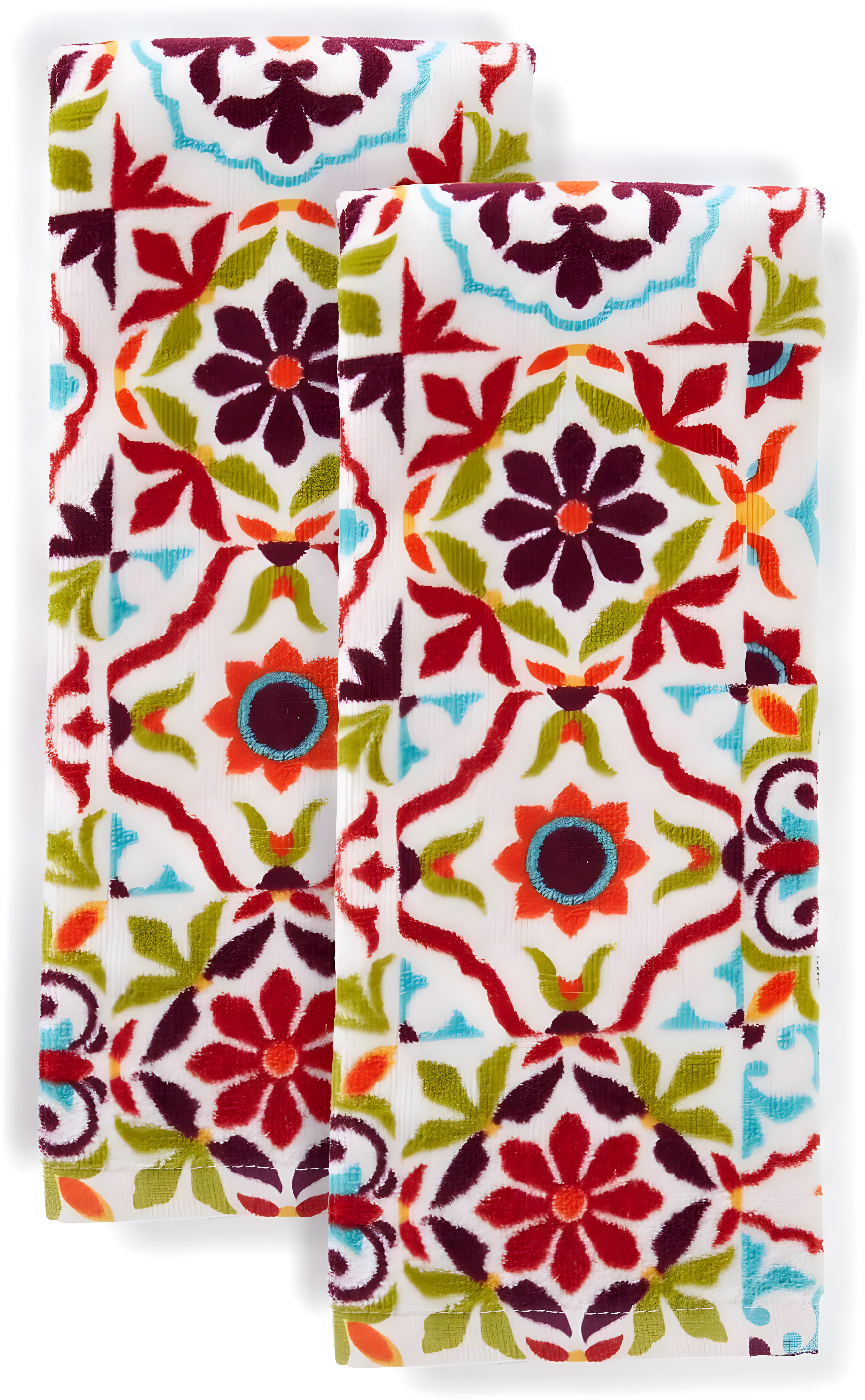 Fiesta Worn Tiles Kitchen Towels Set (Set of 2)