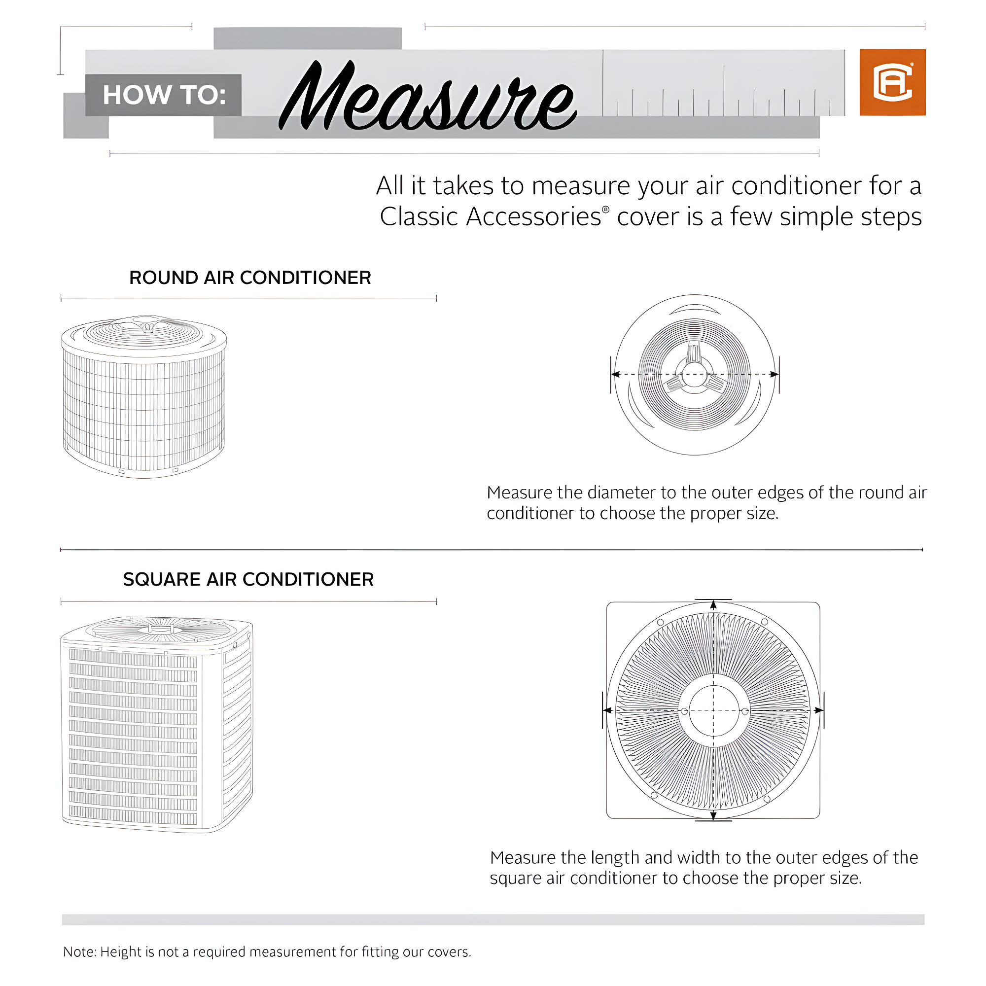 Classic Accessories Ravenna Air Conditioner Cover, Square-Color:Taupe,Shape:Square