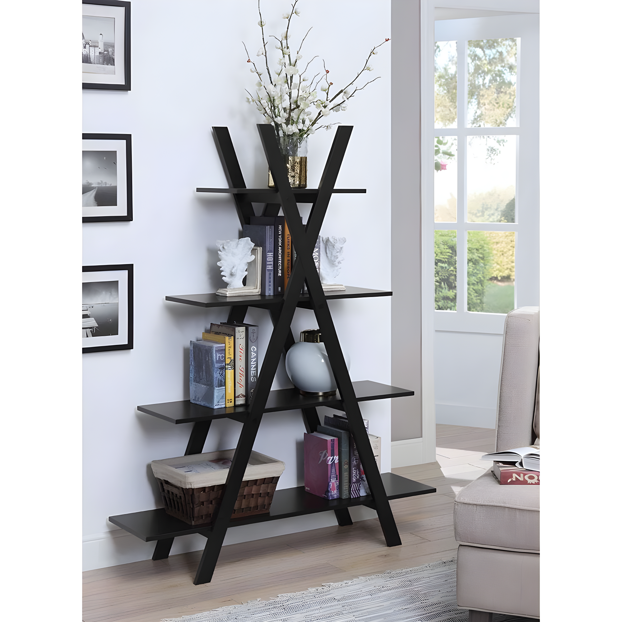 Convenience Concepts Oxford "A" Frame Bookshelf, Multiple Finishes