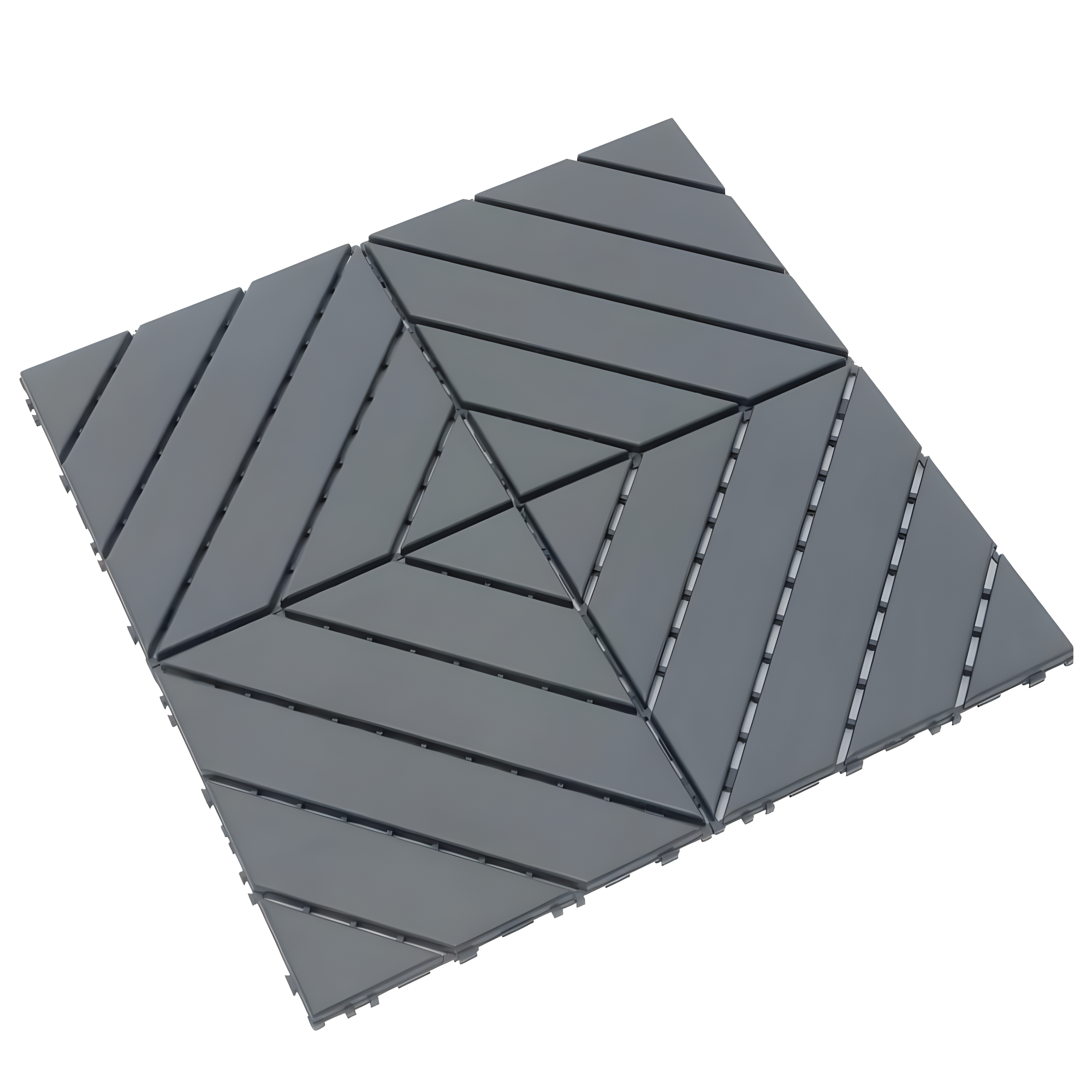LoLado 44 Pack Patio Deck Tiles,12"x12" Square Waterproof Outdoor All Weather Use, Plastic Interlocking Deck Tiles for Poolside Balcony Backyard, Grey