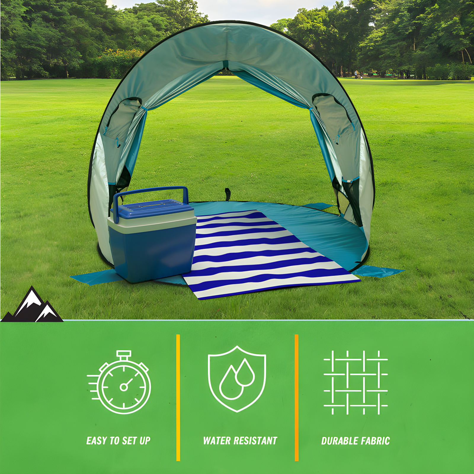 wakeman Wakeman UPF50+ Pop Up Beach Tent Sun Shelter, Blue