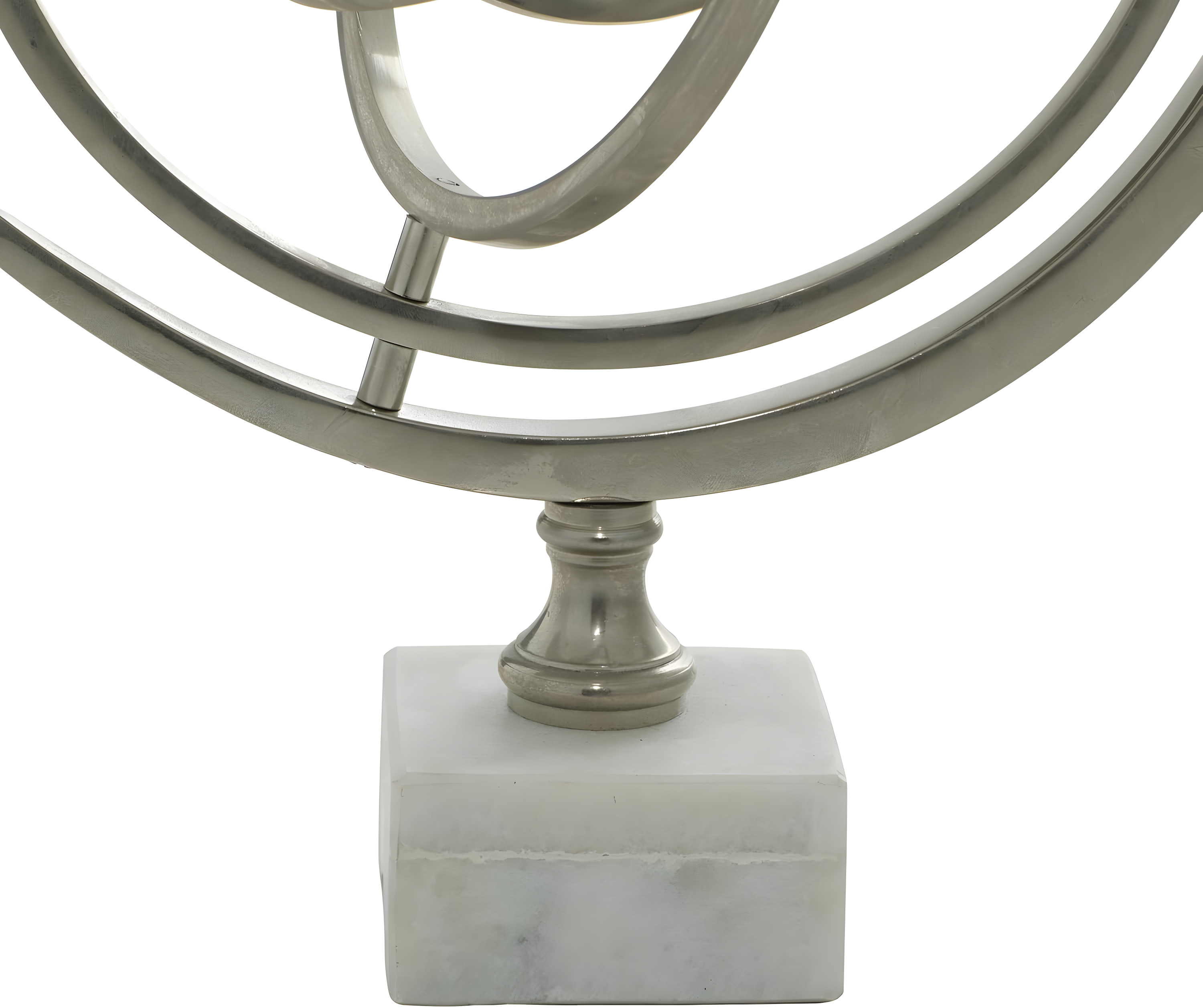 DecMode 10" Silver Armillary Globe with Marble Base