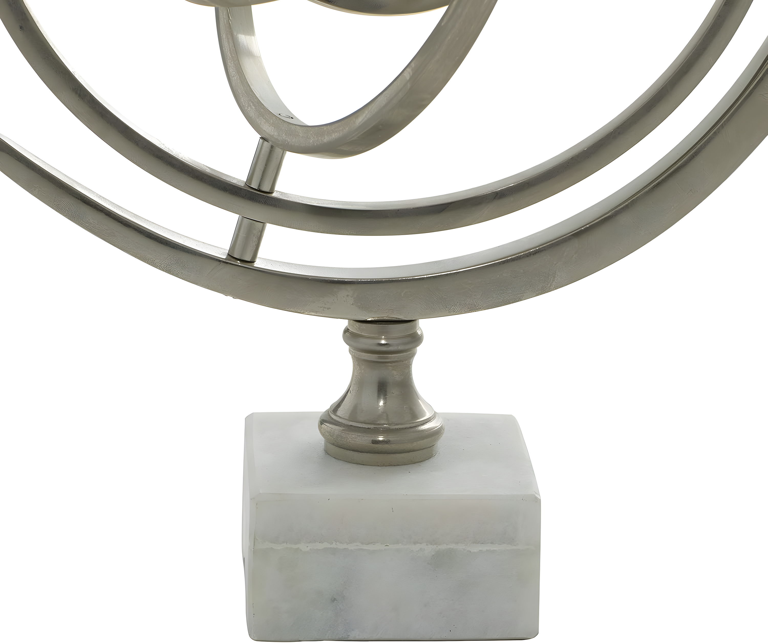 DecMode 10" Silver Armillary Globe with Marble Base