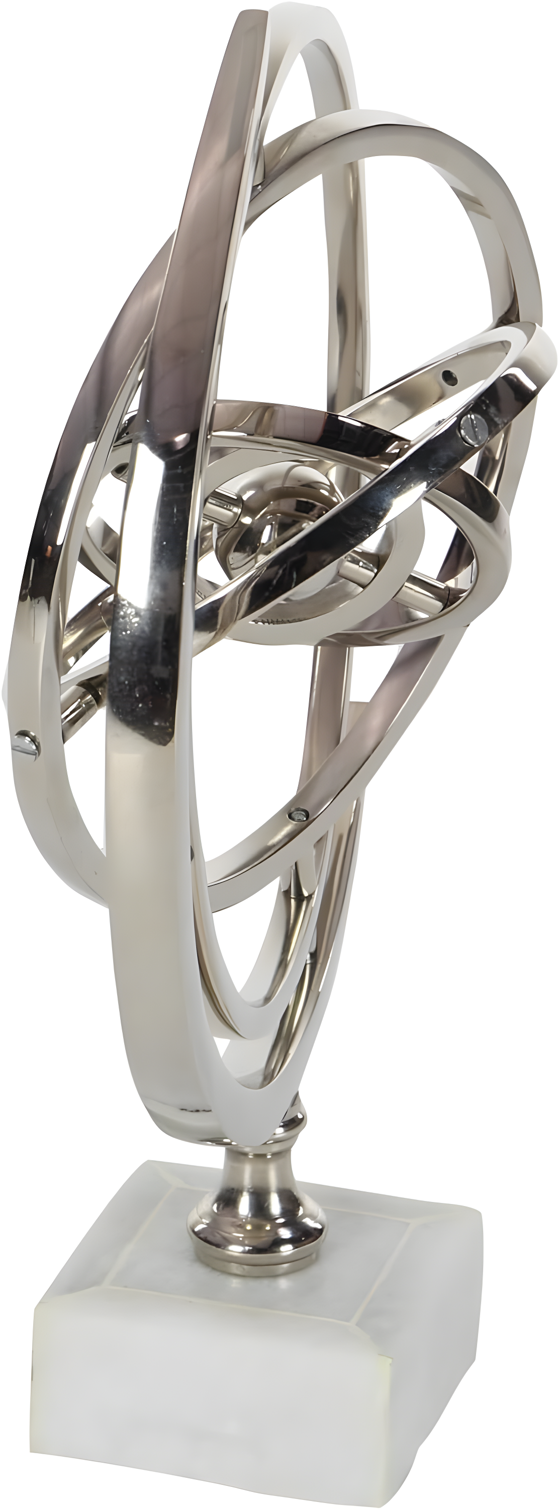 DecMode 10" Silver Armillary Globe with Marble Base