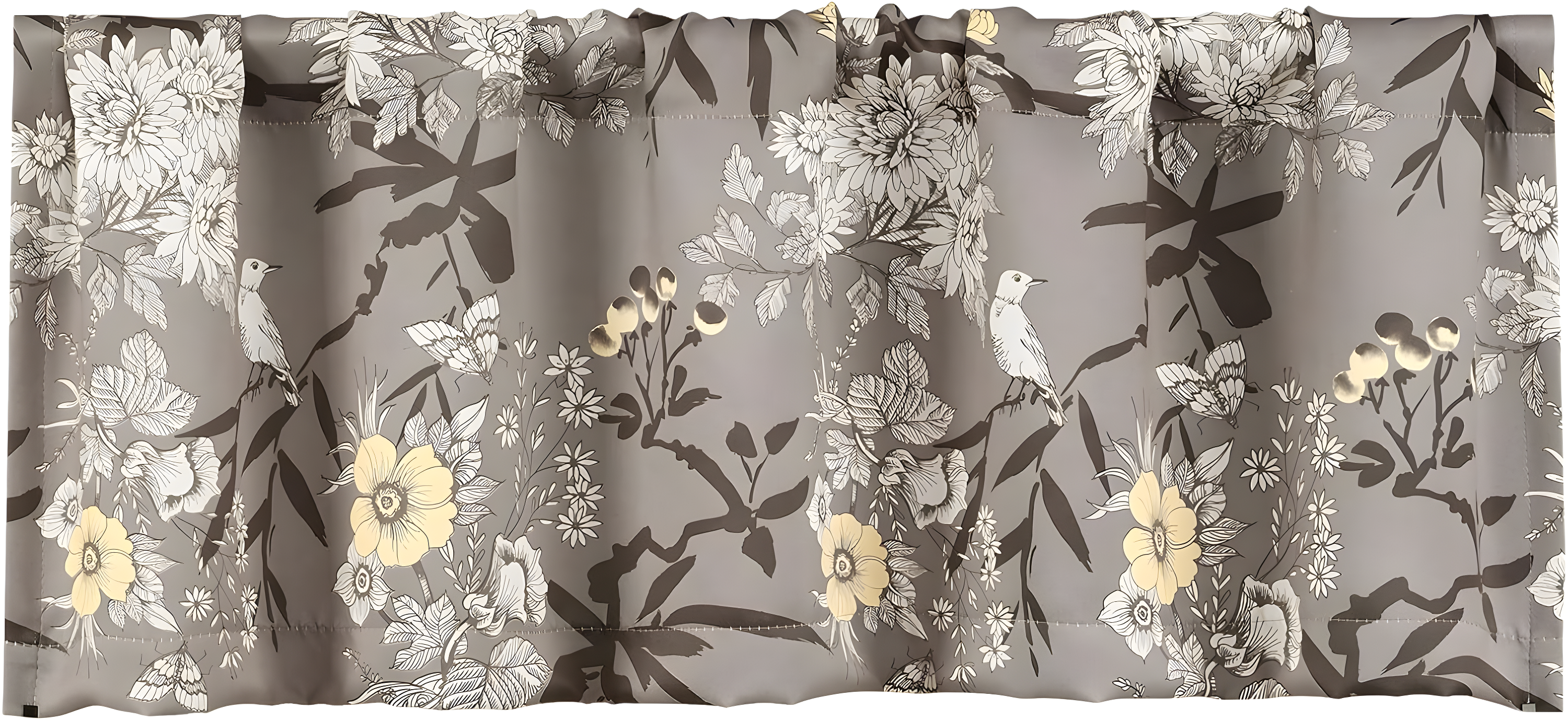 Lush Decor Botanical Garden Floral Tailored 52'' W Window Valance