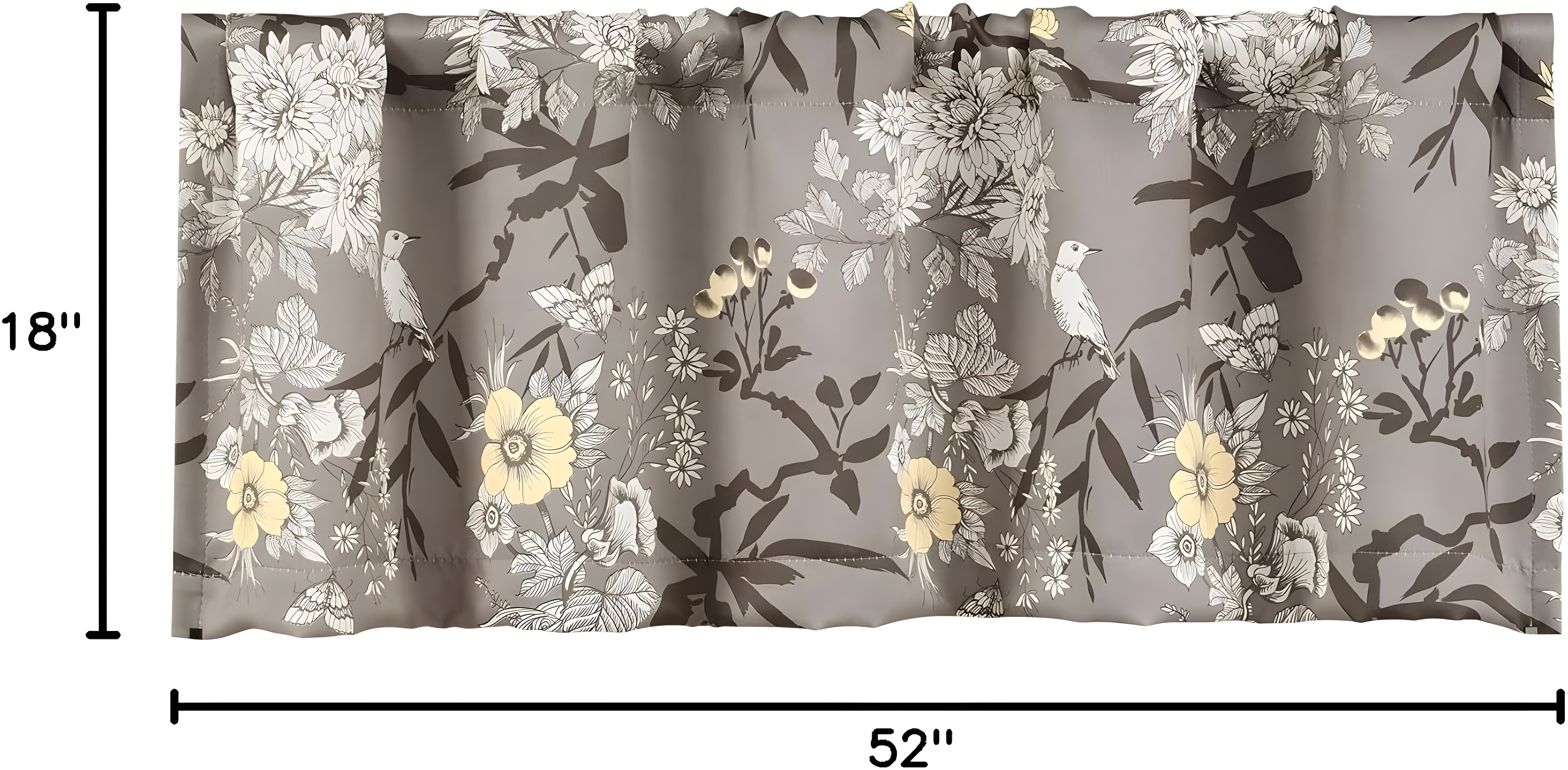 Lush Decor Botanical Garden Floral Tailored 52'' W Window Valance