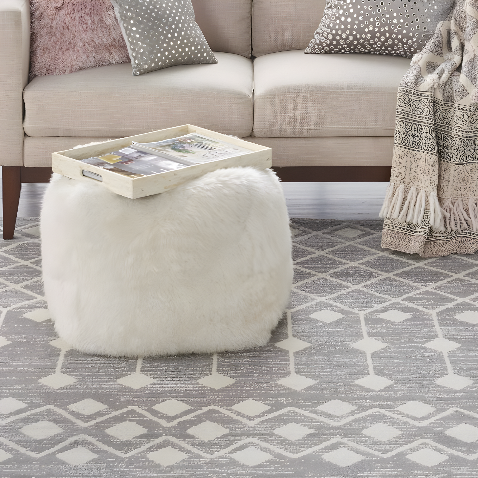 Nourison Grafix GRF37 Indoor Area Rug Grey 7'10" x 9'10"