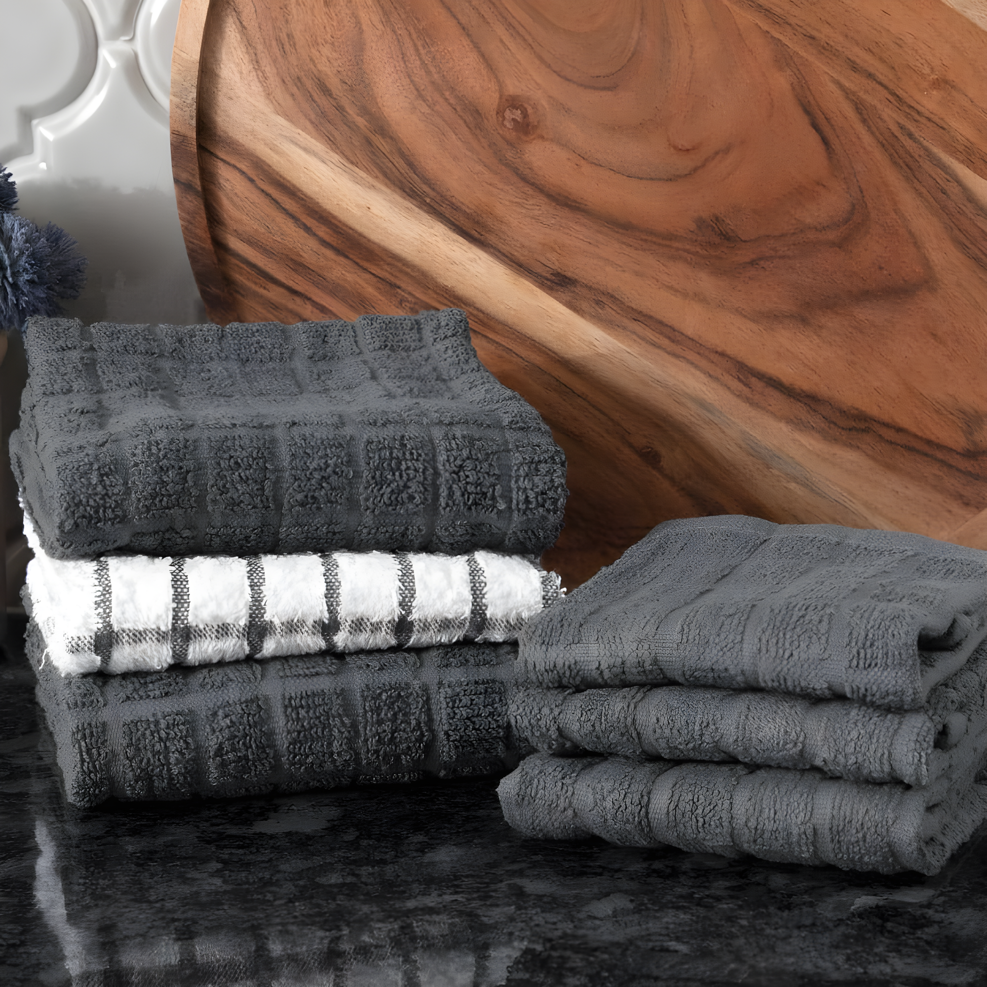 Cotton Plaid Kitchen Towel Linen Set