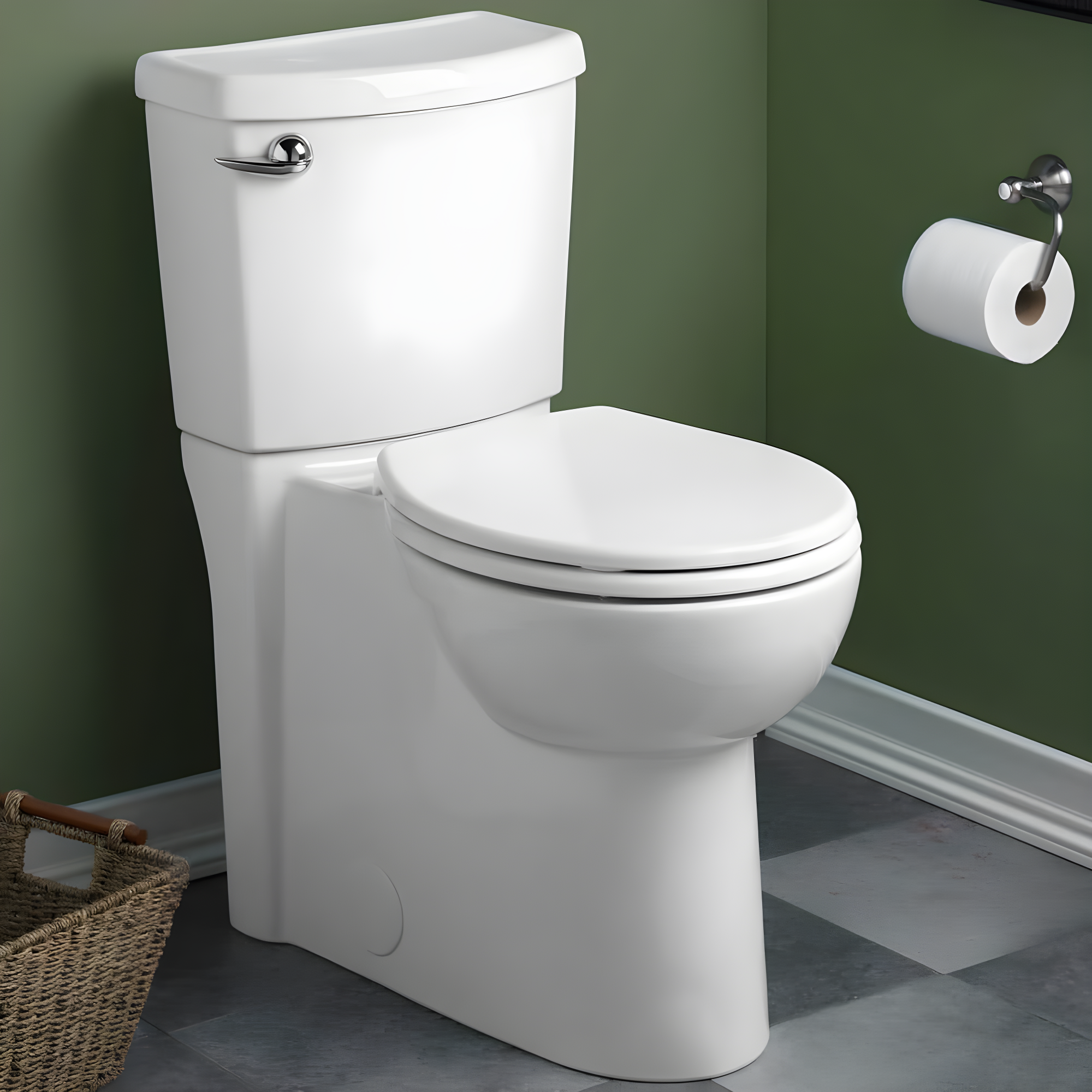 American Standard Cadet 1.28 Gallons GPF Elongated Comfort Height Floor Mounted Two-Piece Toilet (Seat Included)