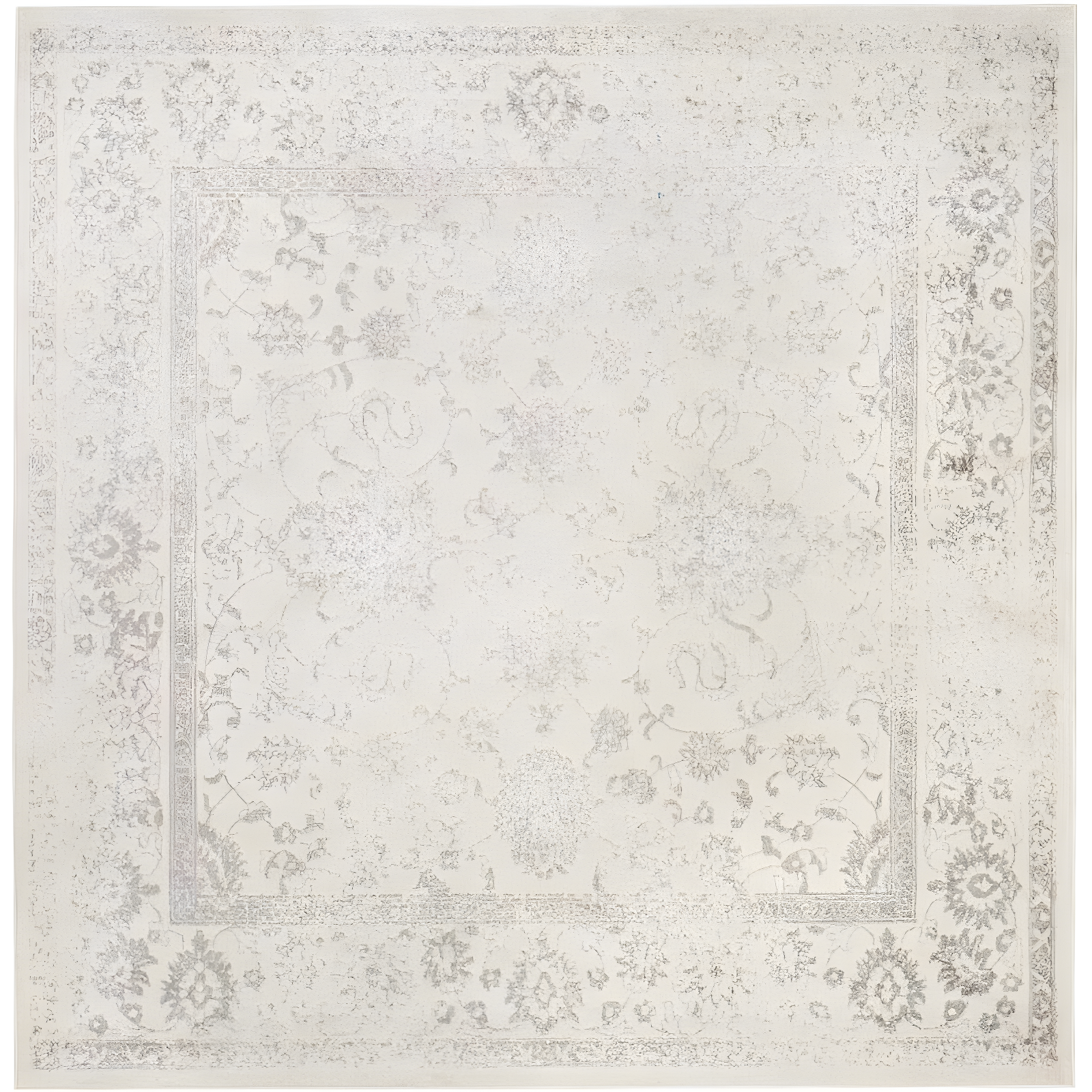 Adirondack ADR109 Machine Made Indoor Area Rug - Ivory/Silver - 8'x8' - Safavieh