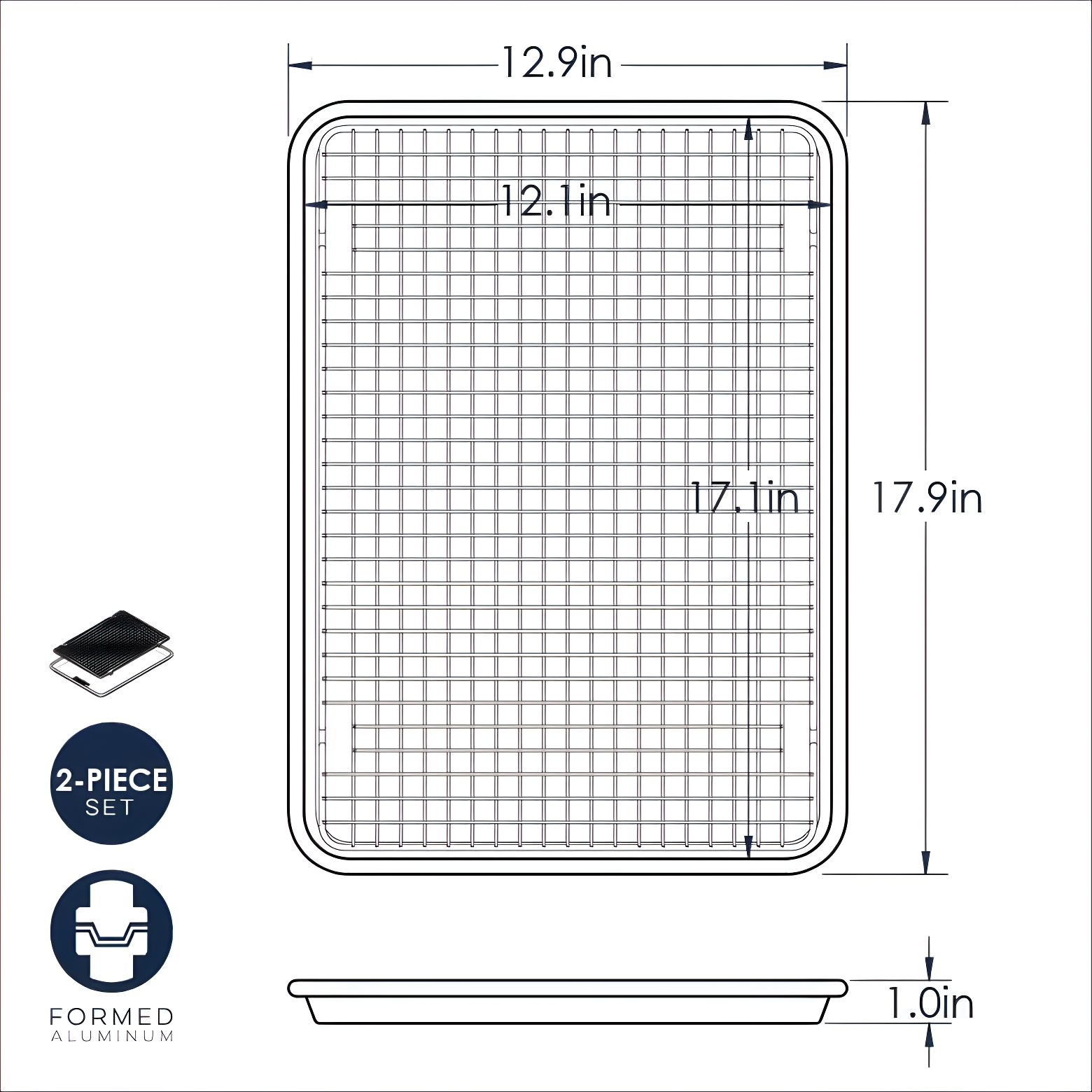 Nordic Ware Nordic Ware Naturals 2 Piece Half Sheet with Grid