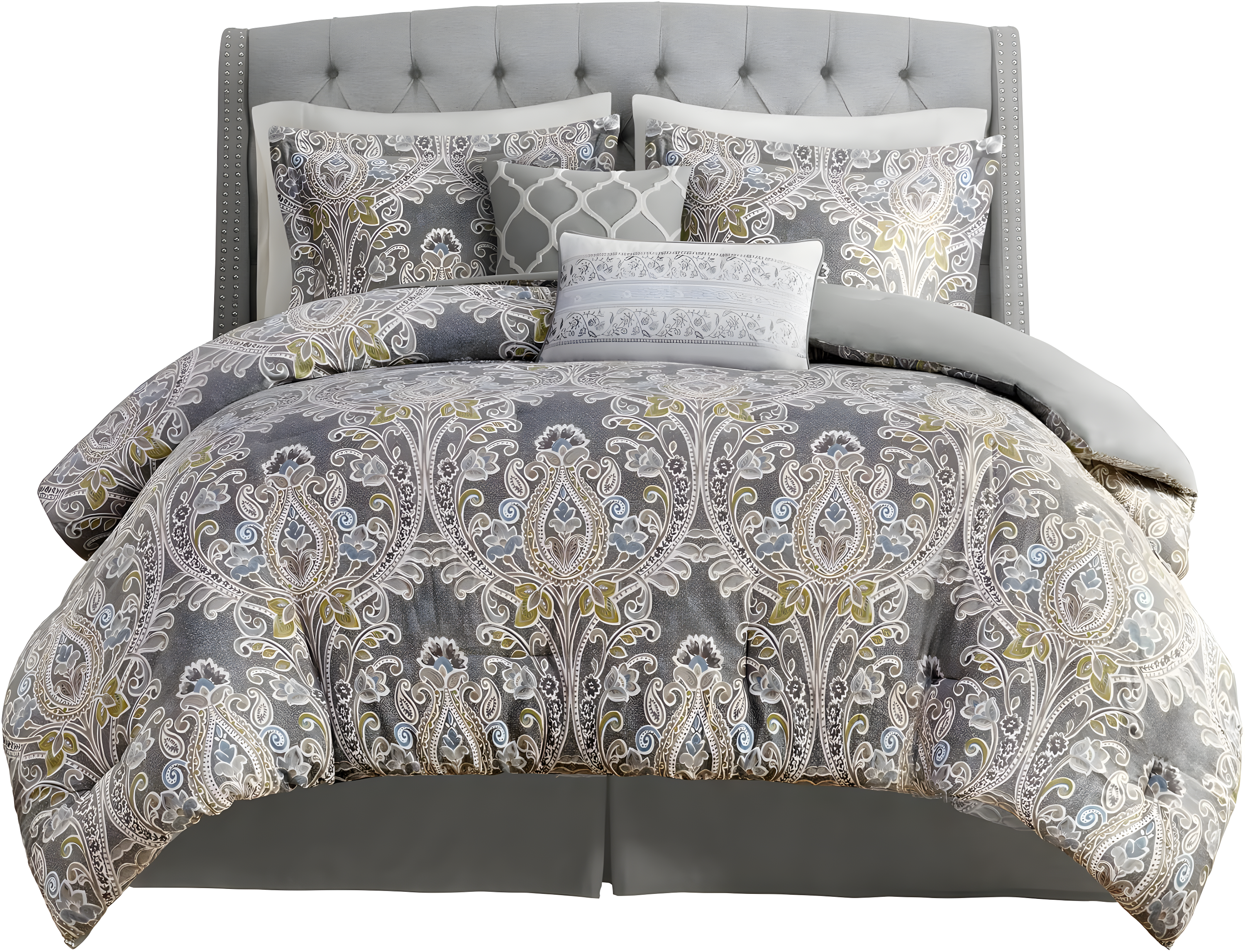 Hallie Gray Traditional 6 Piece 100% Cotton Comforter Set