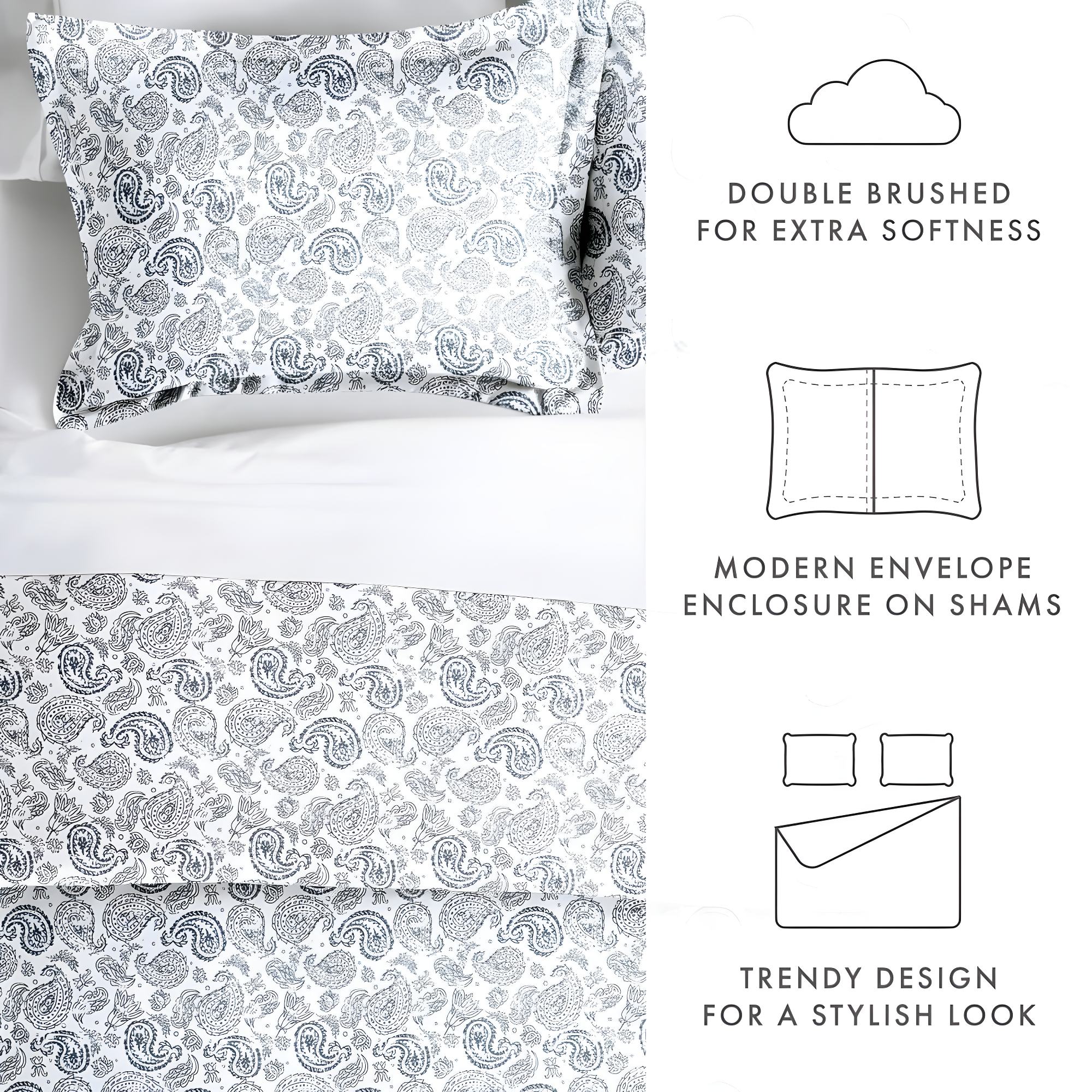 Simply Soft Traditional Paisley Duvet Cover Set