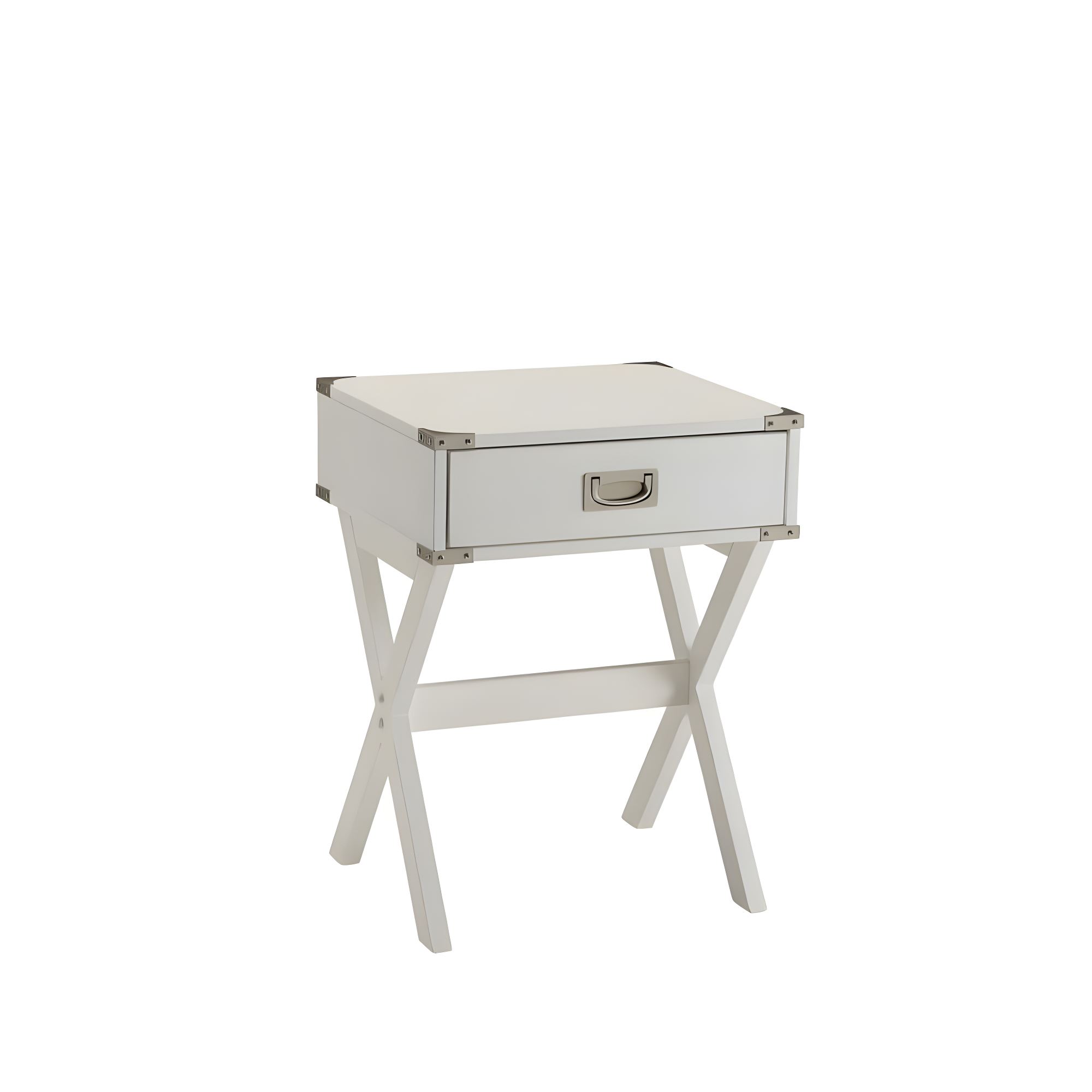 Hassch Rustic Nightstand Wood End Table Side Table with 1 Storage Drawers, White