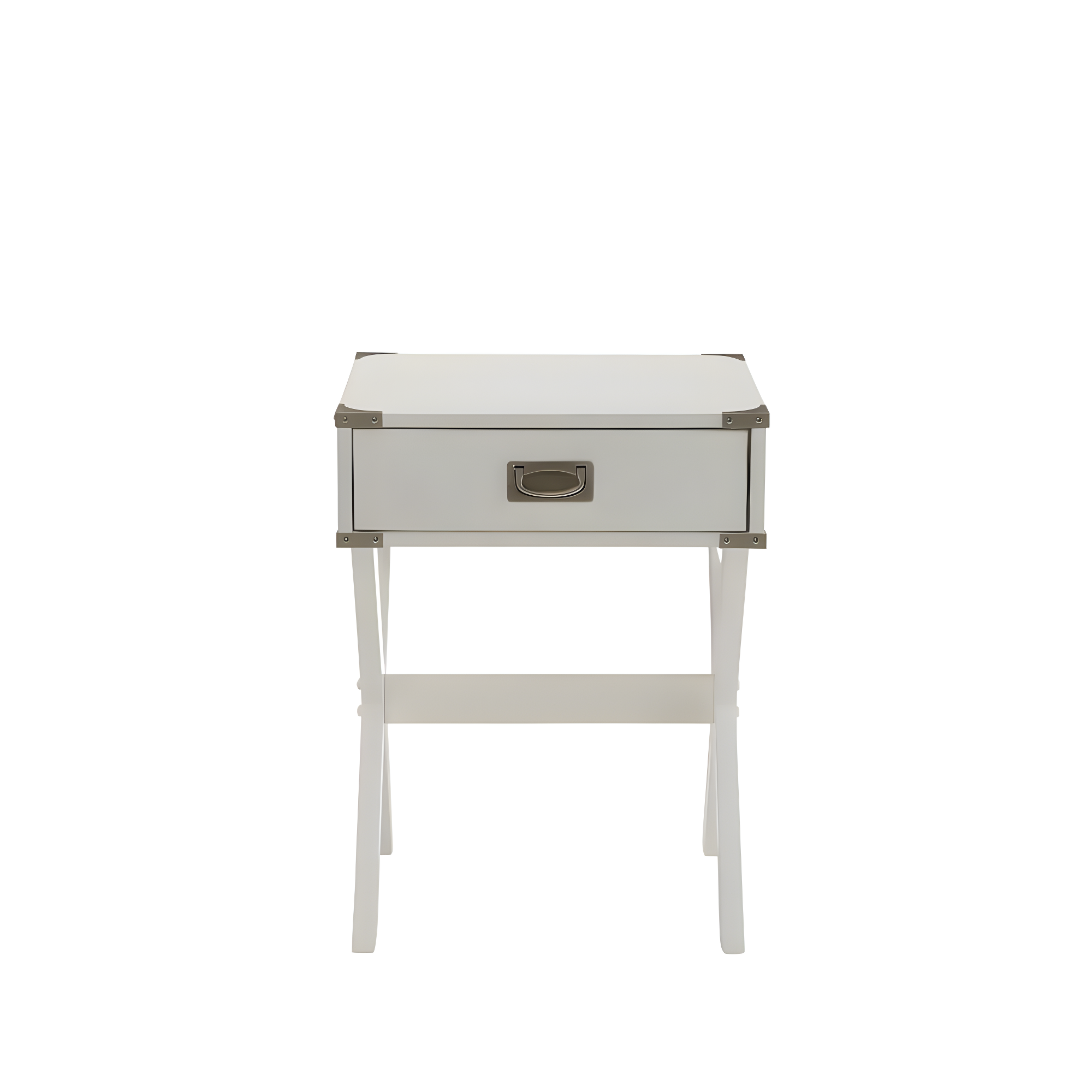 Hassch Rustic Nightstand Wood End Table Side Table with 1 Storage Drawers, White