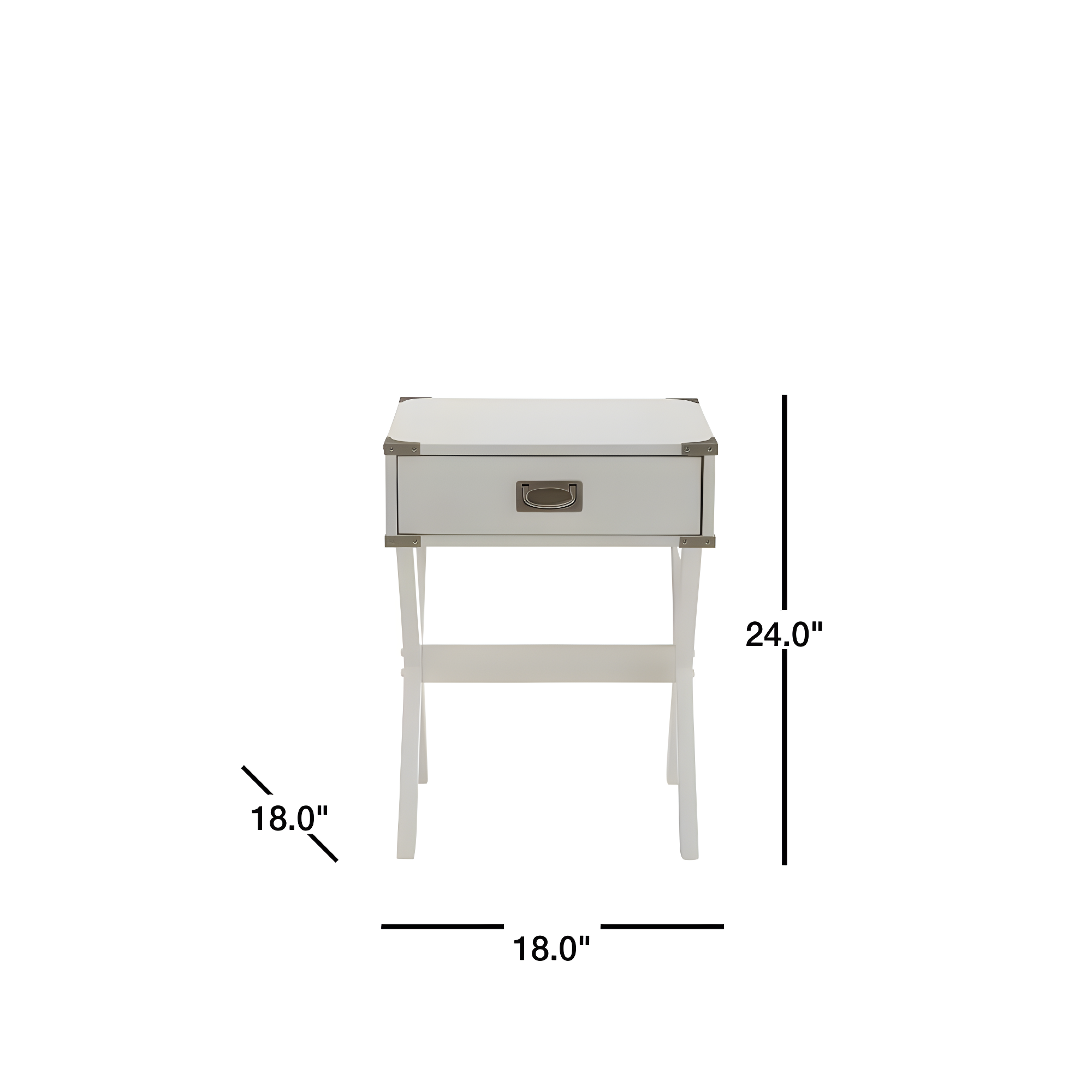 Hassch Rustic Nightstand Wood End Table Side Table with 1 Storage Drawers, White