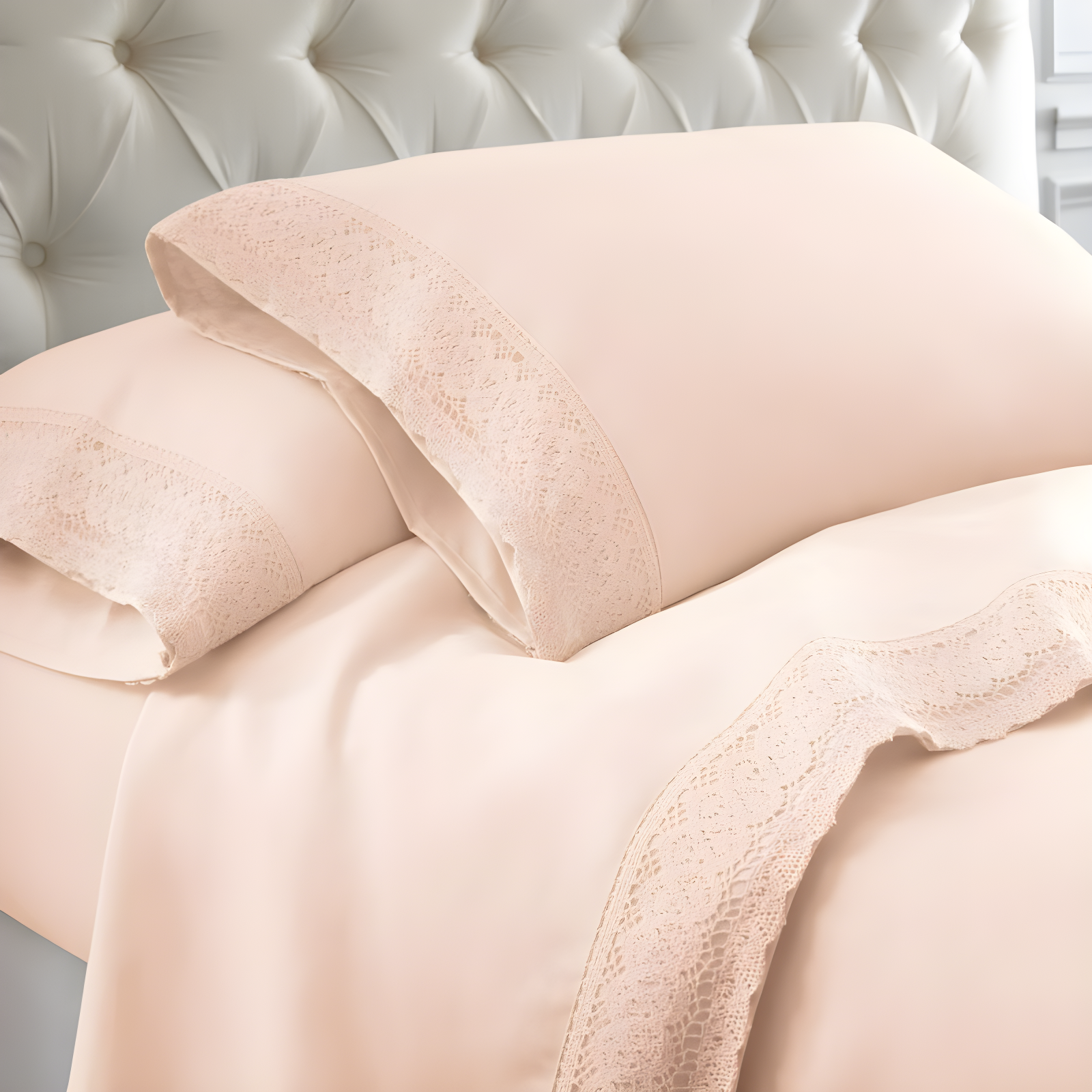 Modern Threads Yate Soft Microfiber Crochet Lace Sheets - Luxurious Microfiber Bed Sheets - Includes Flat Sheet, Fitted Sheet with Deep Pockets, & Pillowcases