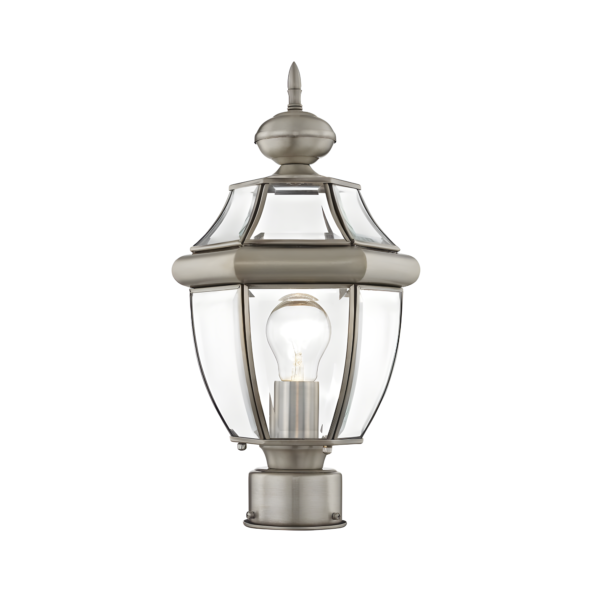 Lighting Lumens Outdoor Post Lantern Pendant Lighting Fixture - with Clear Glass Shade