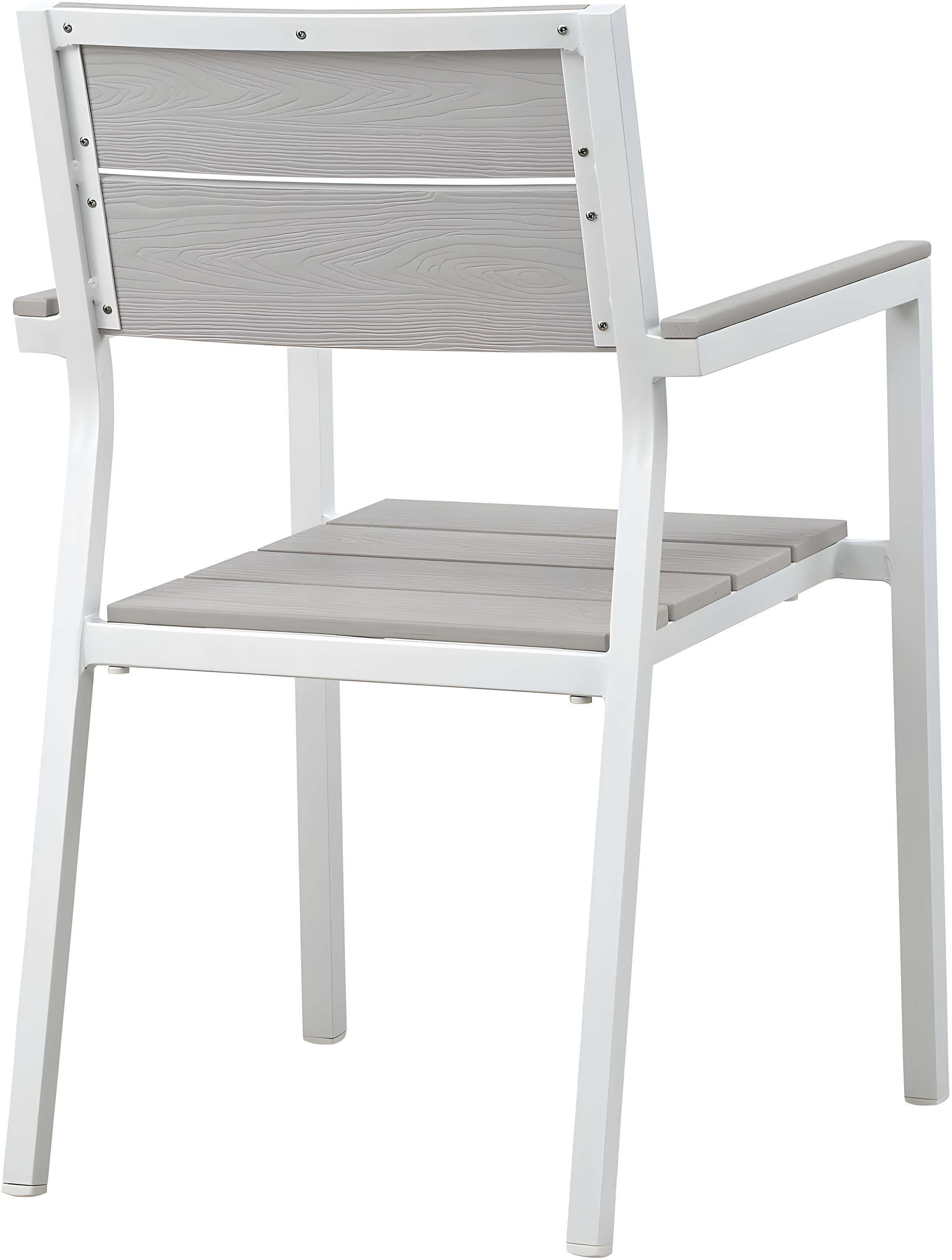 BSD National Supplies Maine Aluminum Outdoor Patio Two Arm Chairs in White Light Gray by Modway (Set of 2)