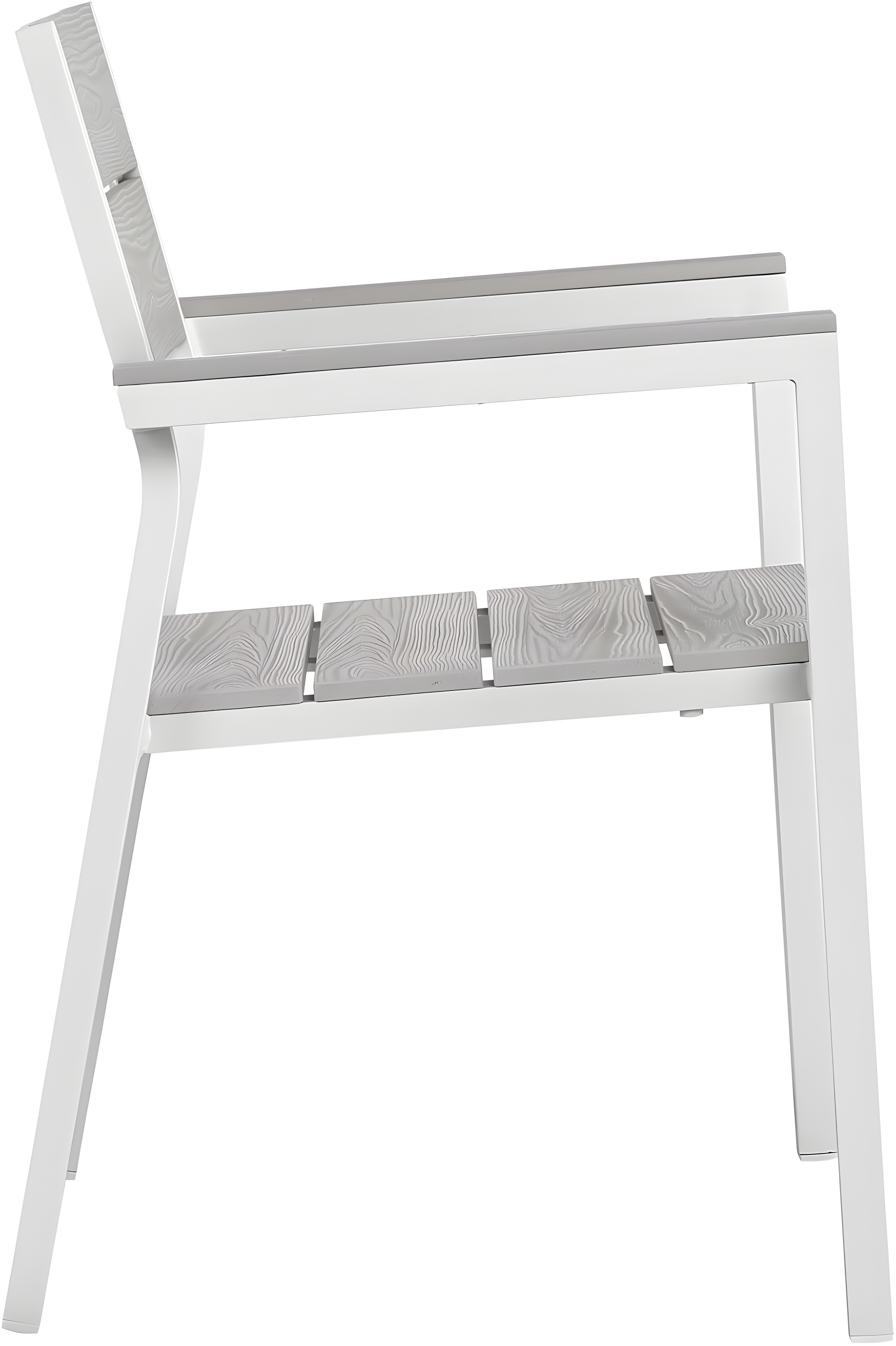 BSD National Supplies Maine Aluminum Outdoor Patio Two Arm Chairs in White Light Gray by Modway (Set of 2)