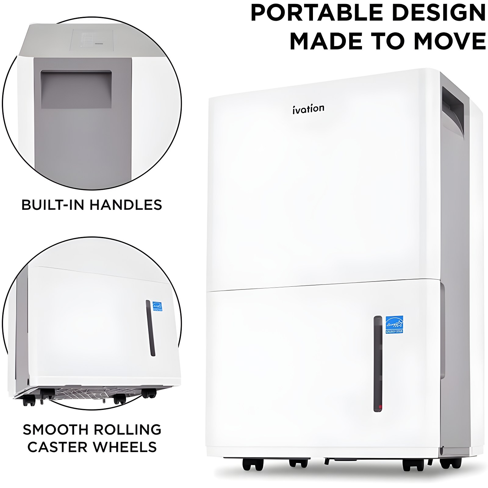 Ivation Ivation 50 Pints Tower Dehumidifier for Rooms up to 4500 Cubic Feet