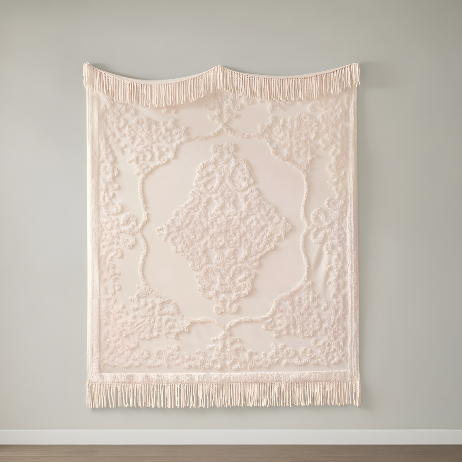 Madison Park Chloe 100% Cotton Tufted Chenille Lightweight Throw With Fringe Tassel